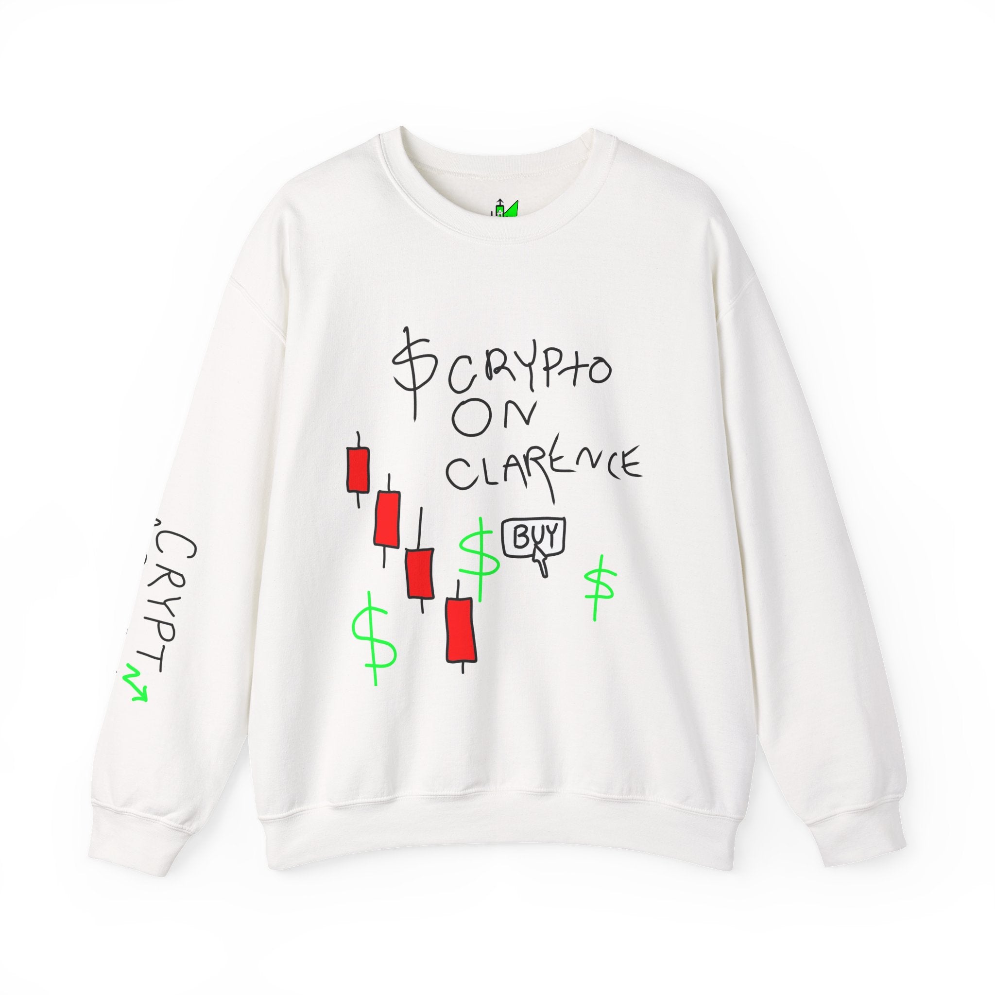 Crypto On Clarence Crewneck Sweatshirt — Crypt Apparel Design