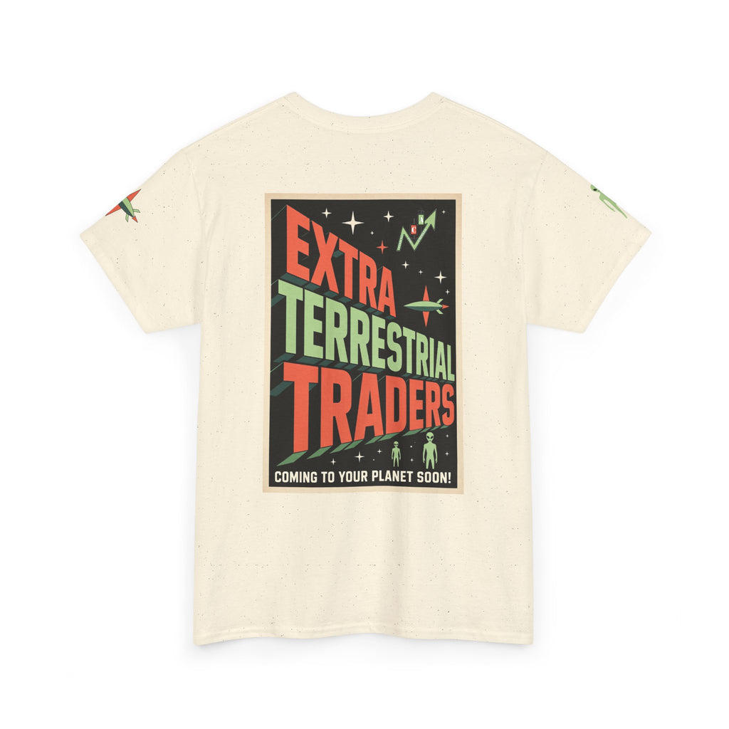 Extra Terrestrial Traders Crypto Graphic Tee — Retro Alien Poster Shirt