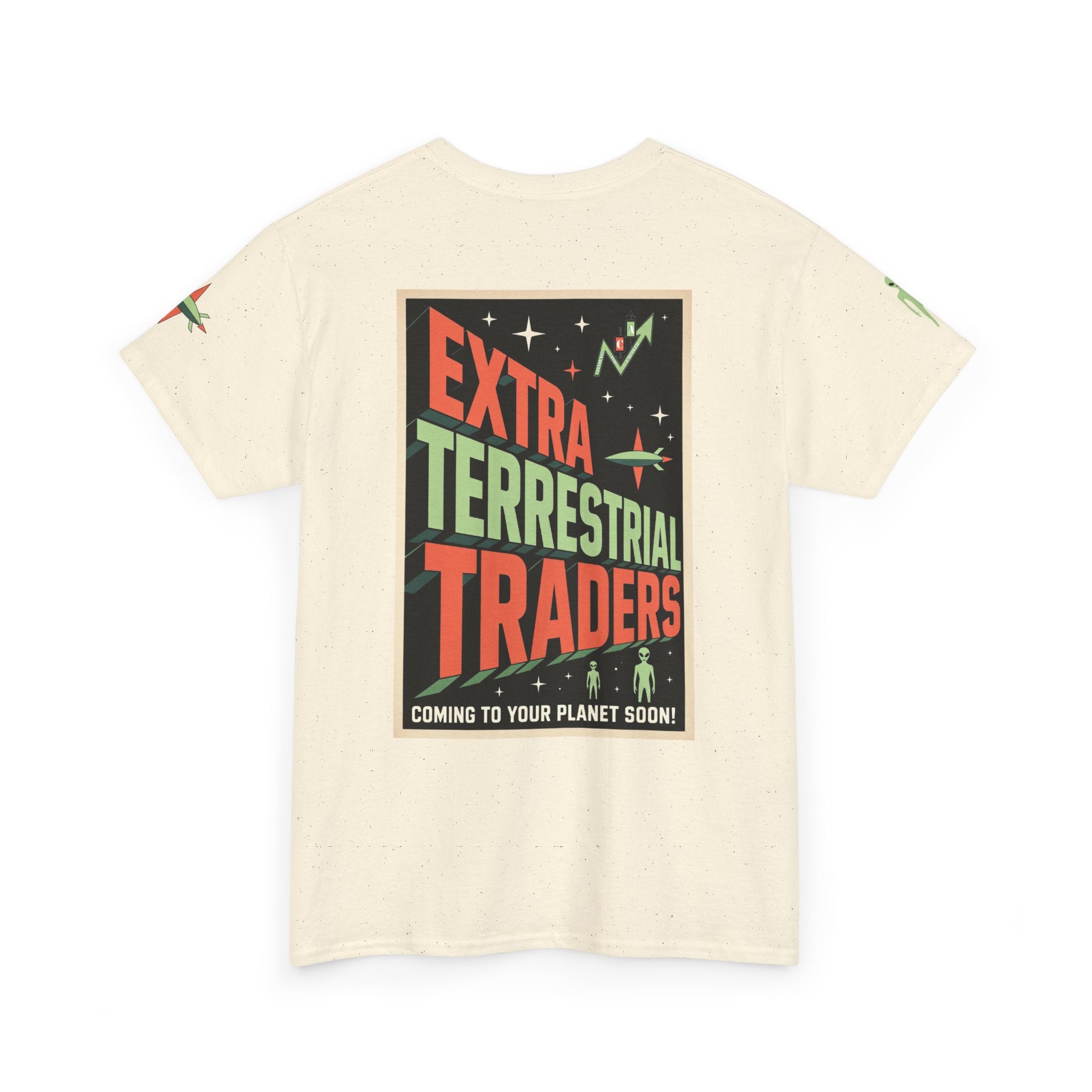Extra Terrestrial Traders Crypto Graphic Tee — Retro Alien Poster Shirt