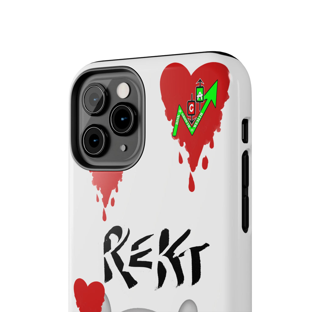Rekt Portfolio Tough Phone Case — Skull & Dripping Heart Protective Cover