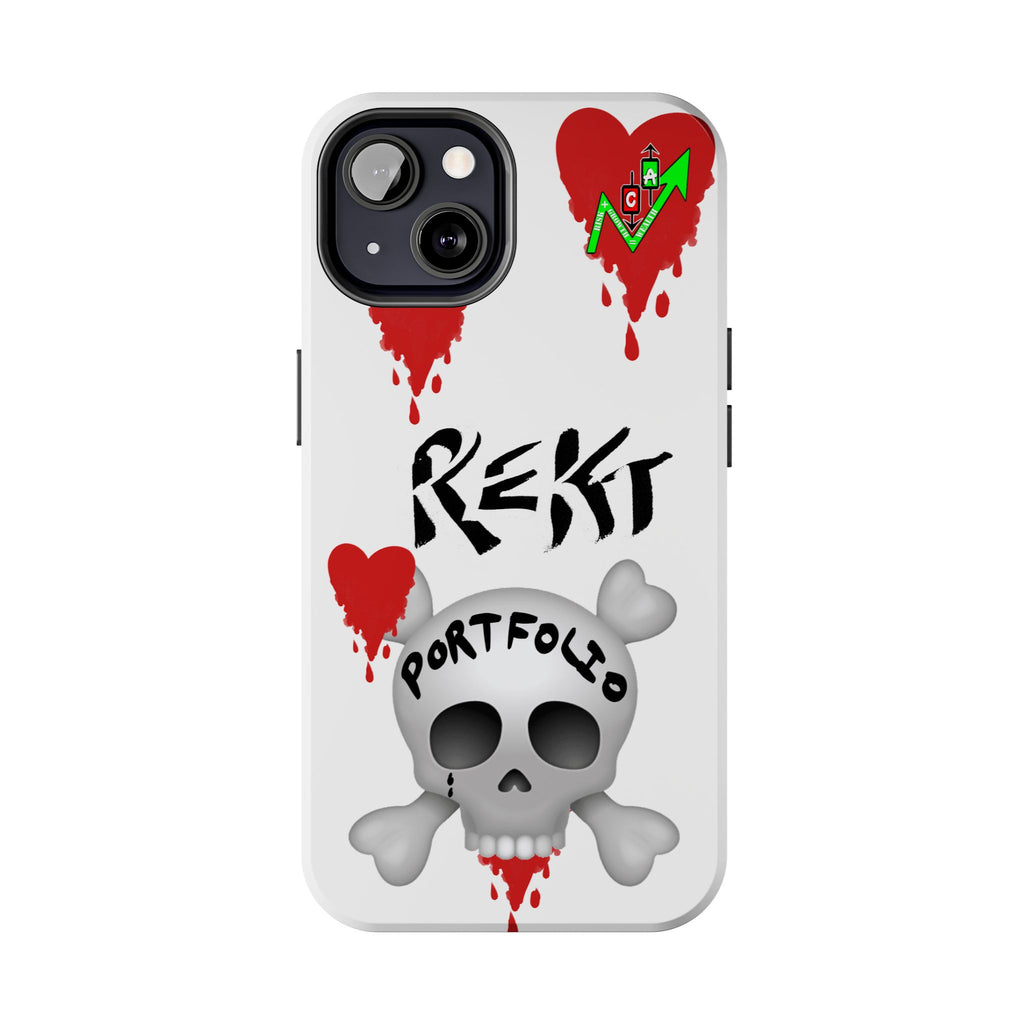 Rekt Portfolio Tough Phone Case — Skull & Dripping Heart Protective Cover