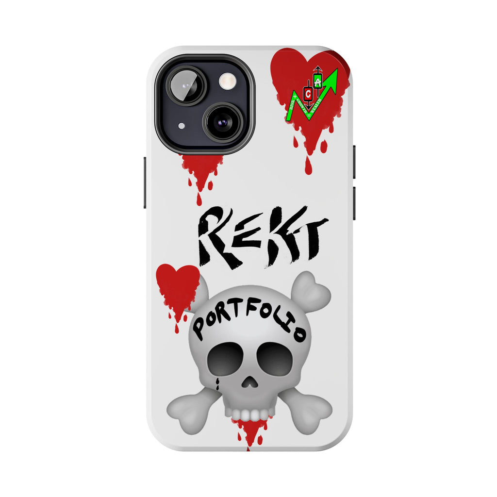 Rekt Portfolio Tough Phone Case — Skull & Dripping Heart Protective Cover
