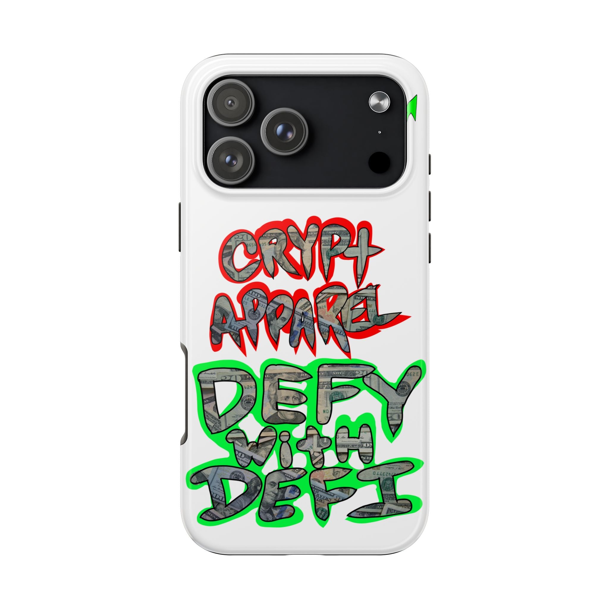 DEFY with DEFI Tough Phone Case — "Crypt Apparel: "Money" Graffiti Crypto Design