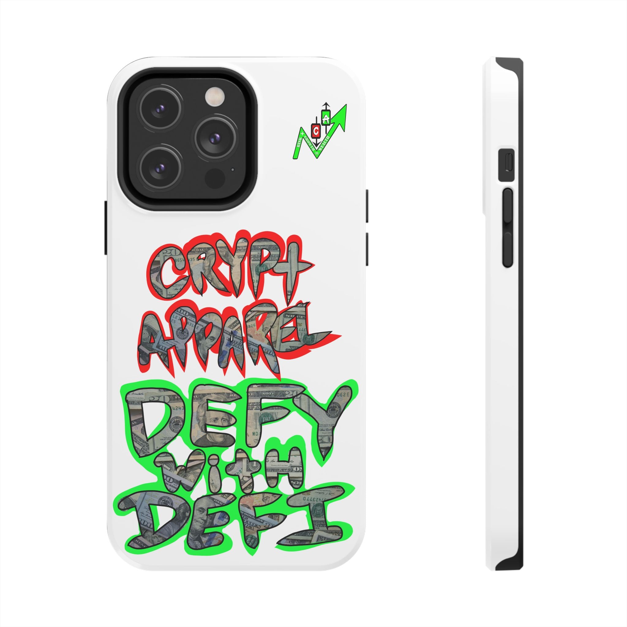 DEFY with DEFI Tough Phone Case — "Crypt Apparel: "Money" Graffiti Crypto Design