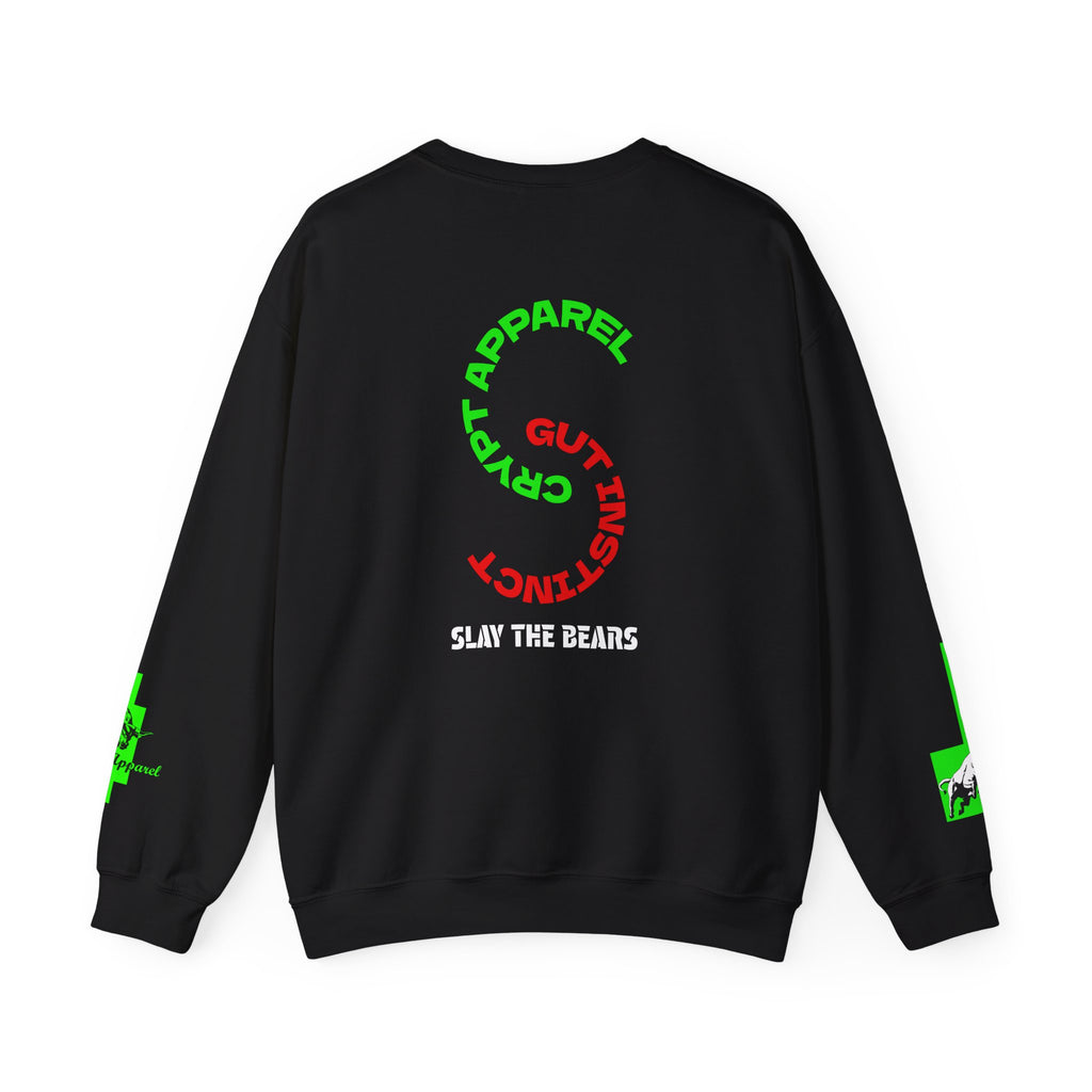 Gut Instinct Bulls Vs Bears Crewneck Sweatshirt — Crypt Apparel 'Slay The Bears' Graphic Pullover