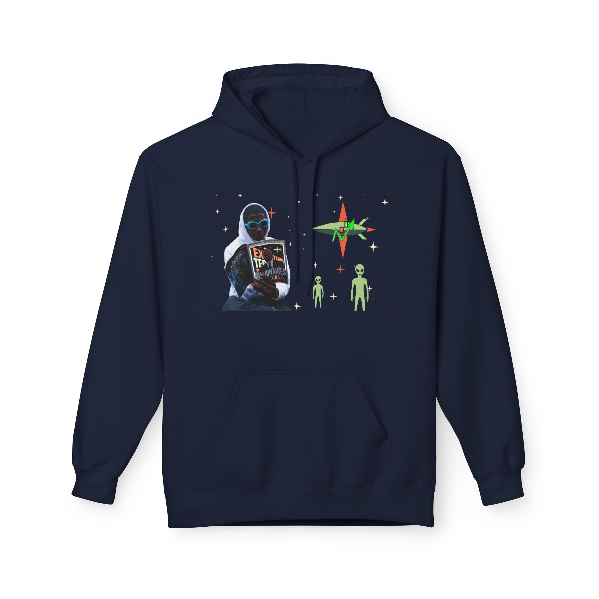 Extra Terrestrial Traders Crypto Hoodie — “Not Alone” Crypt Apparel Retro Sci‑Fi Graphic