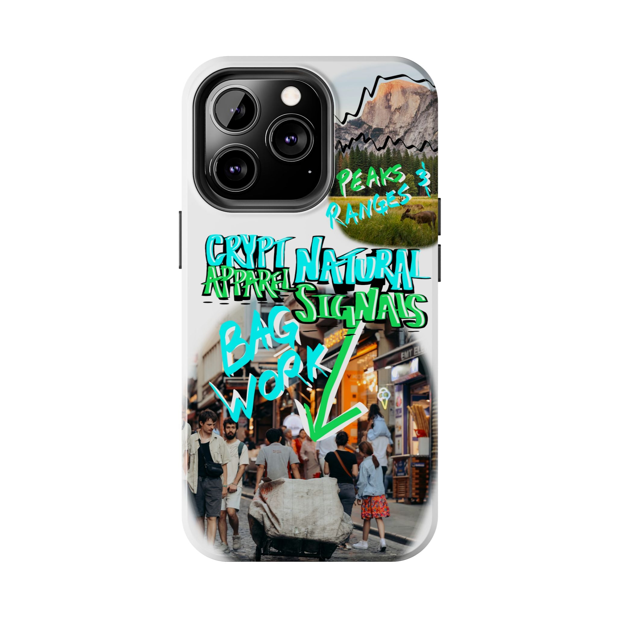 Natural Signals Tough Phone Case — Crypt Apparel Street Collage Design