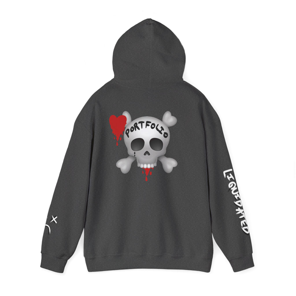 Rekt Portfolio Crypto Trading Hoodie – Crypt Apparel Skull Heart Graffiti Streetwear Pullover