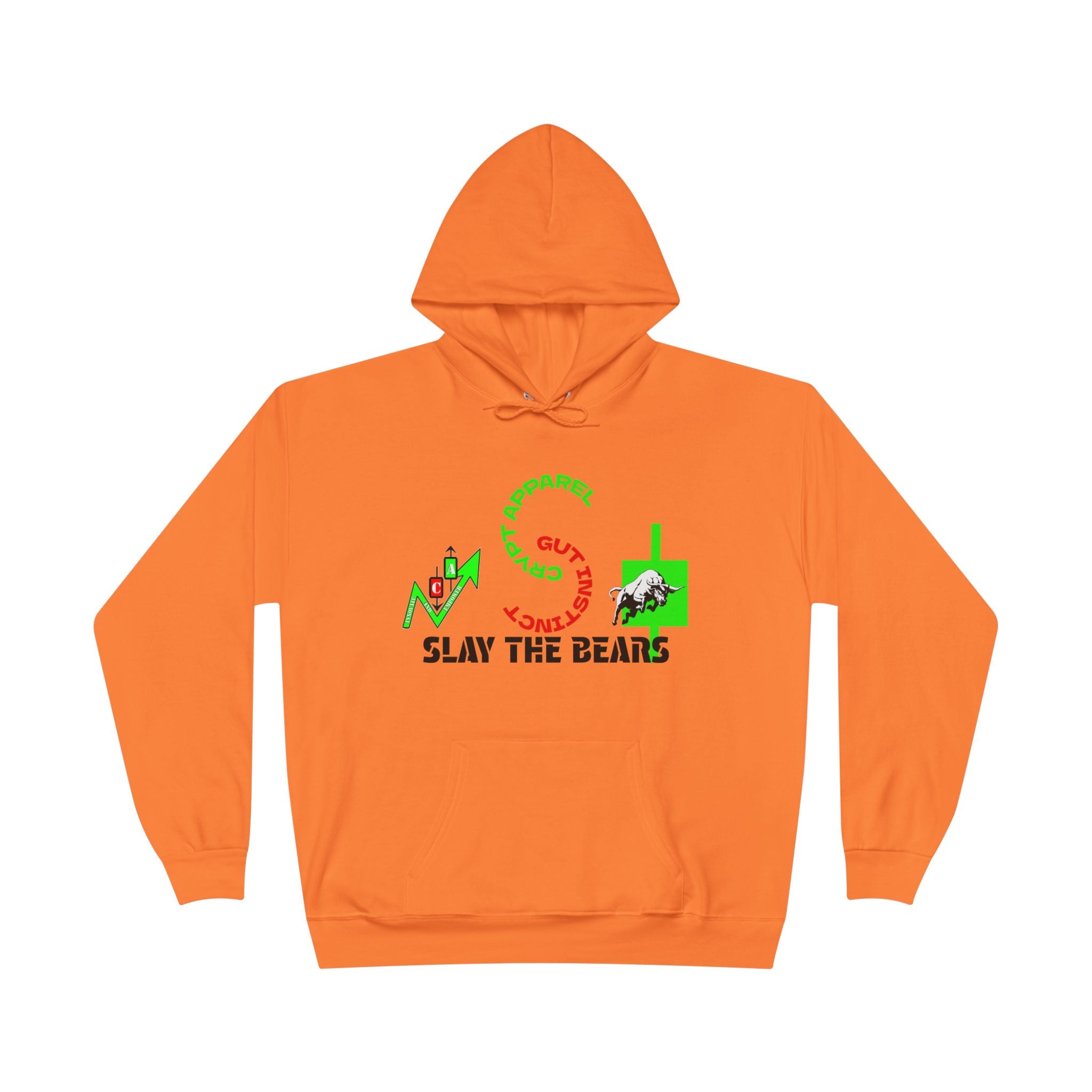 Gut Instinct Bull vs Bear Crypto Hoodie - Dual Sided Slay The Bears Streetwear Pullover