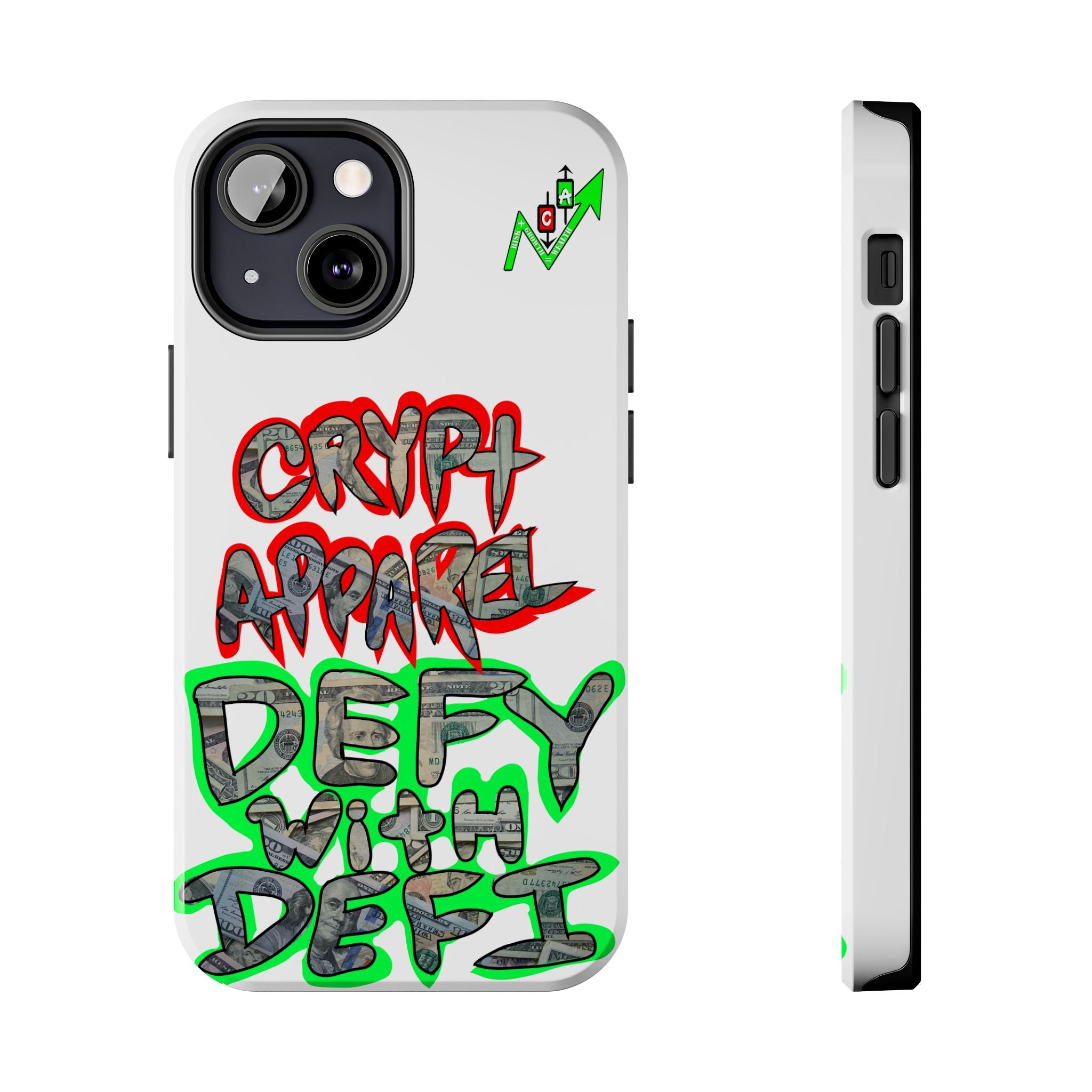 DEFY with DEFI Tough Phone Case — "Crypt Apparel: "Money" Graffiti Crypto Design