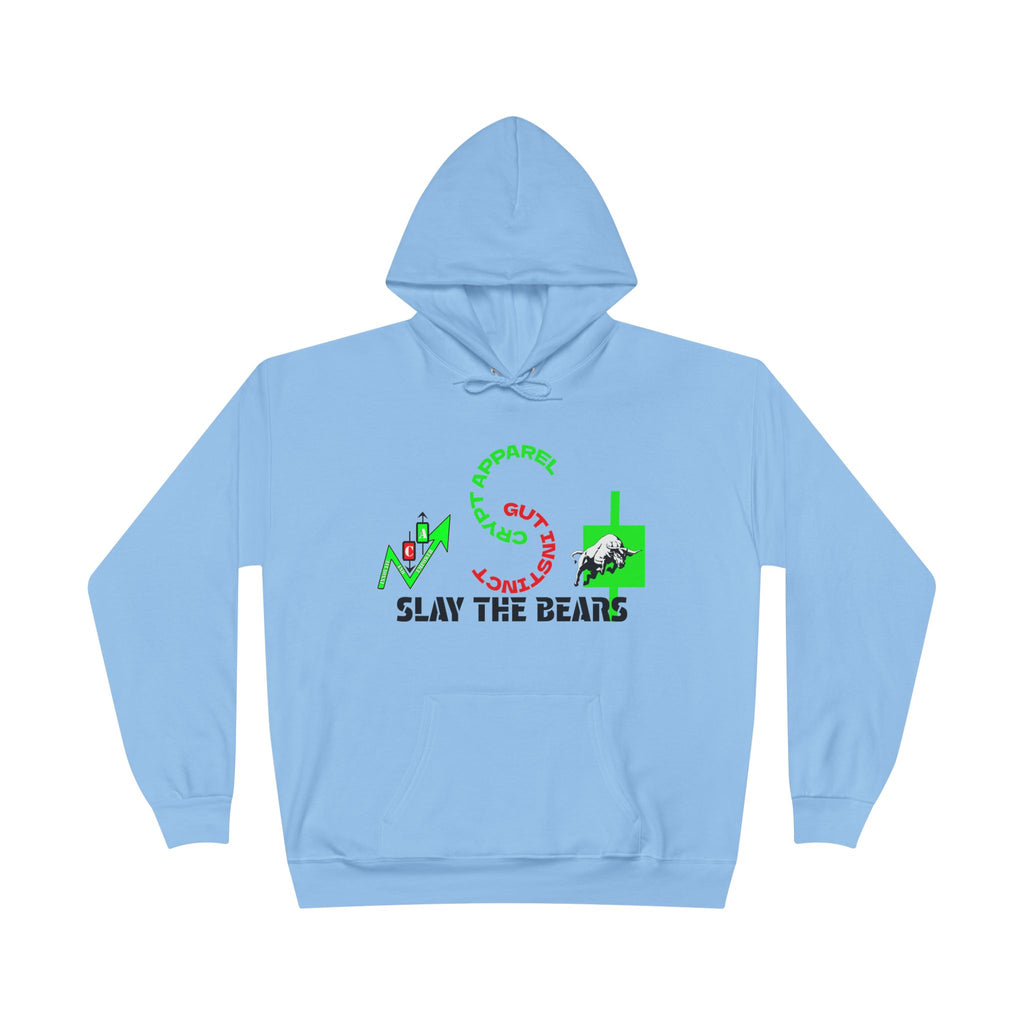 Gut Instinct Bull vs Bear Crypto Hoodie - Dual Sided Slay The Bears Streetwear Pullover