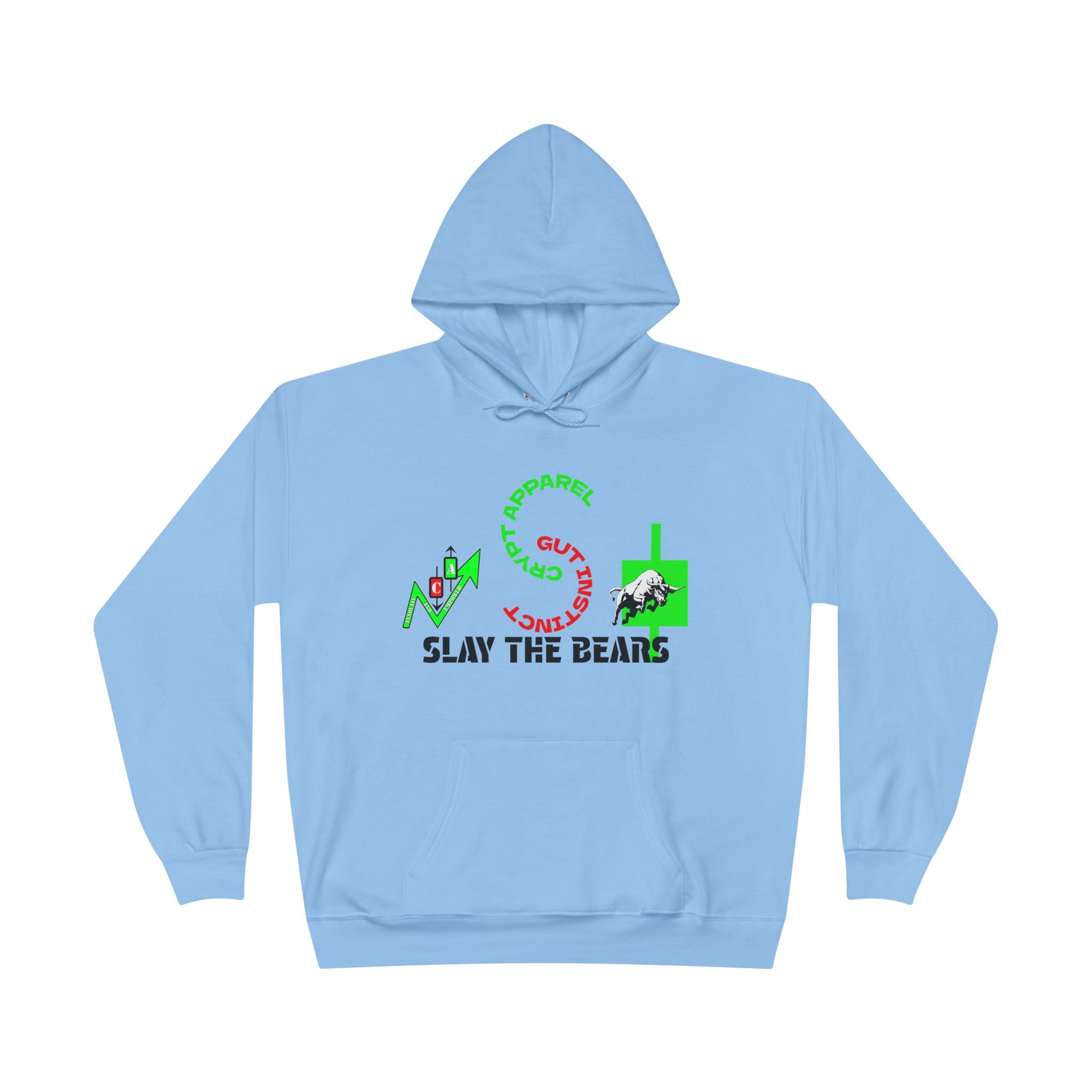 Gut Instinct Bull vs Bear Crypto Hoodie - Dual Sided Slay The Bears Streetwear Pullover