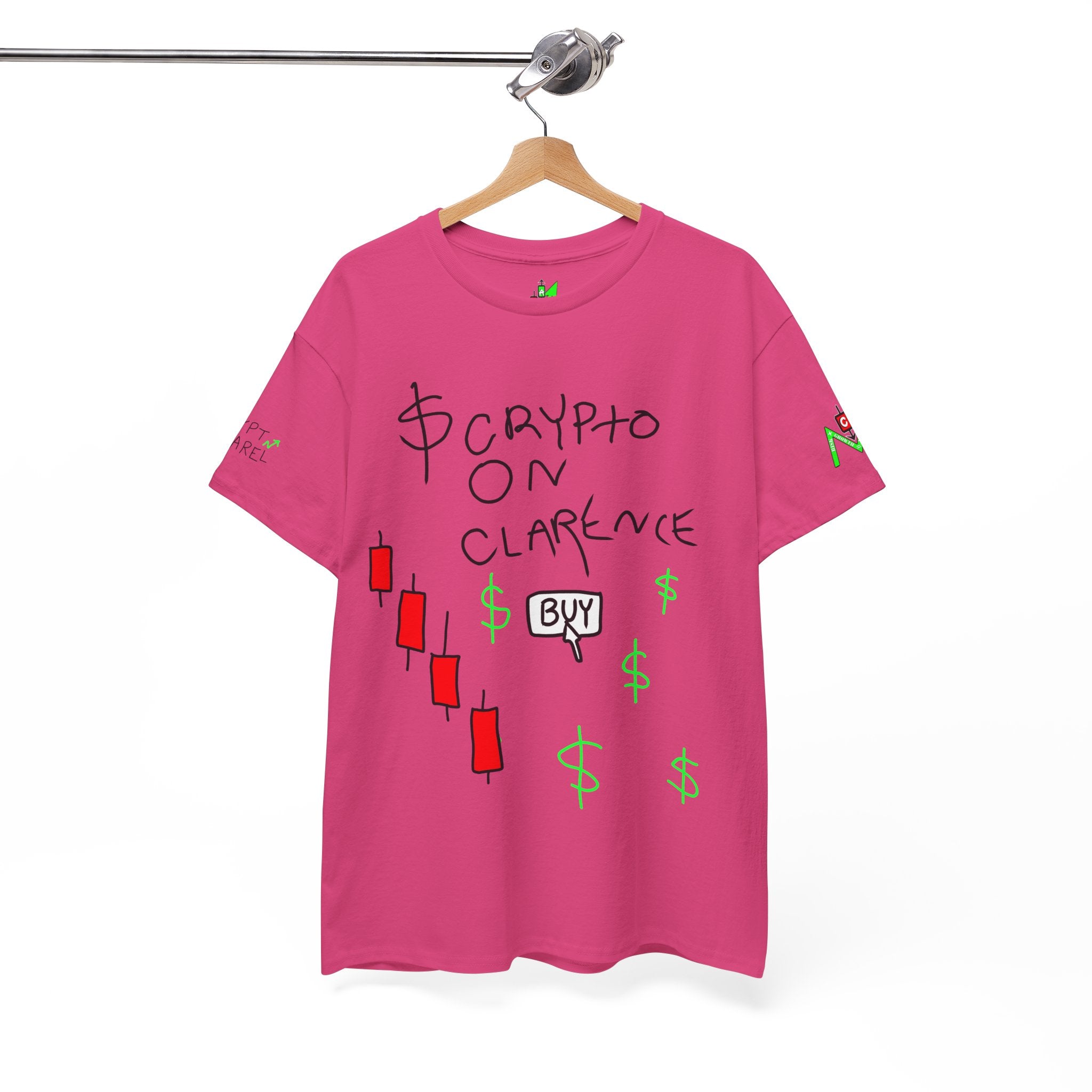 Crypto on Clarence Tee — "Crypt Apparel" / "crypto illiterate" Graphic Shirt