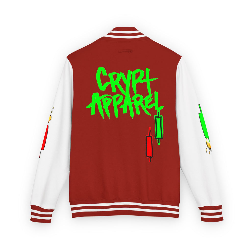 Crypt Apparel Letterman Jacket — 'Crypto Trader' Neon Graffiti Varsity Jacket