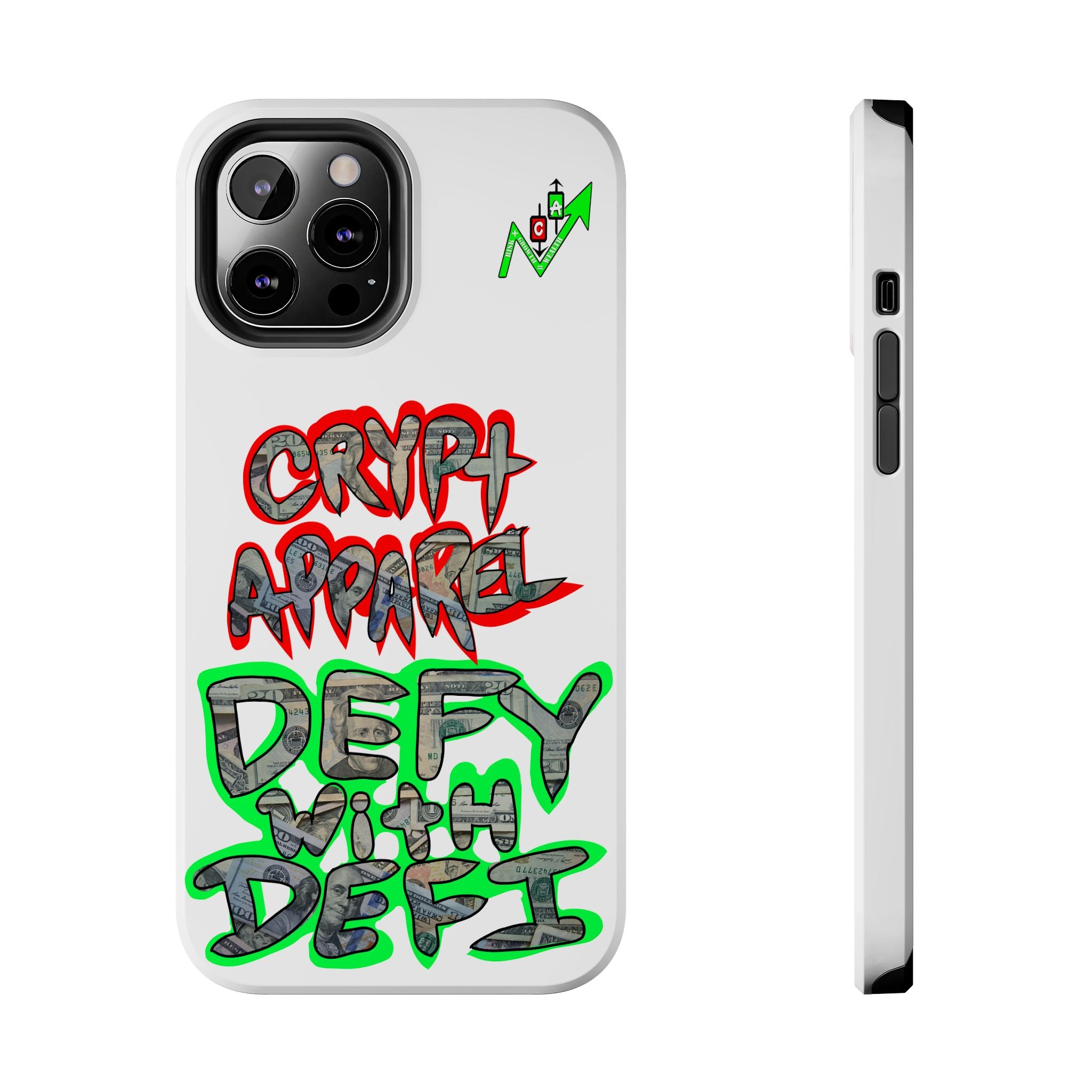 DEFY with DEFI Tough Phone Case — "Crypt Apparel: "Money" Graffiti Crypto Design