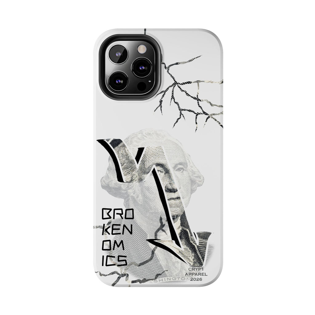 Brokenomics Crypto Tough Phone Case — 'Crypt Apparel' Cracked Dollar Graphic Protective Cover