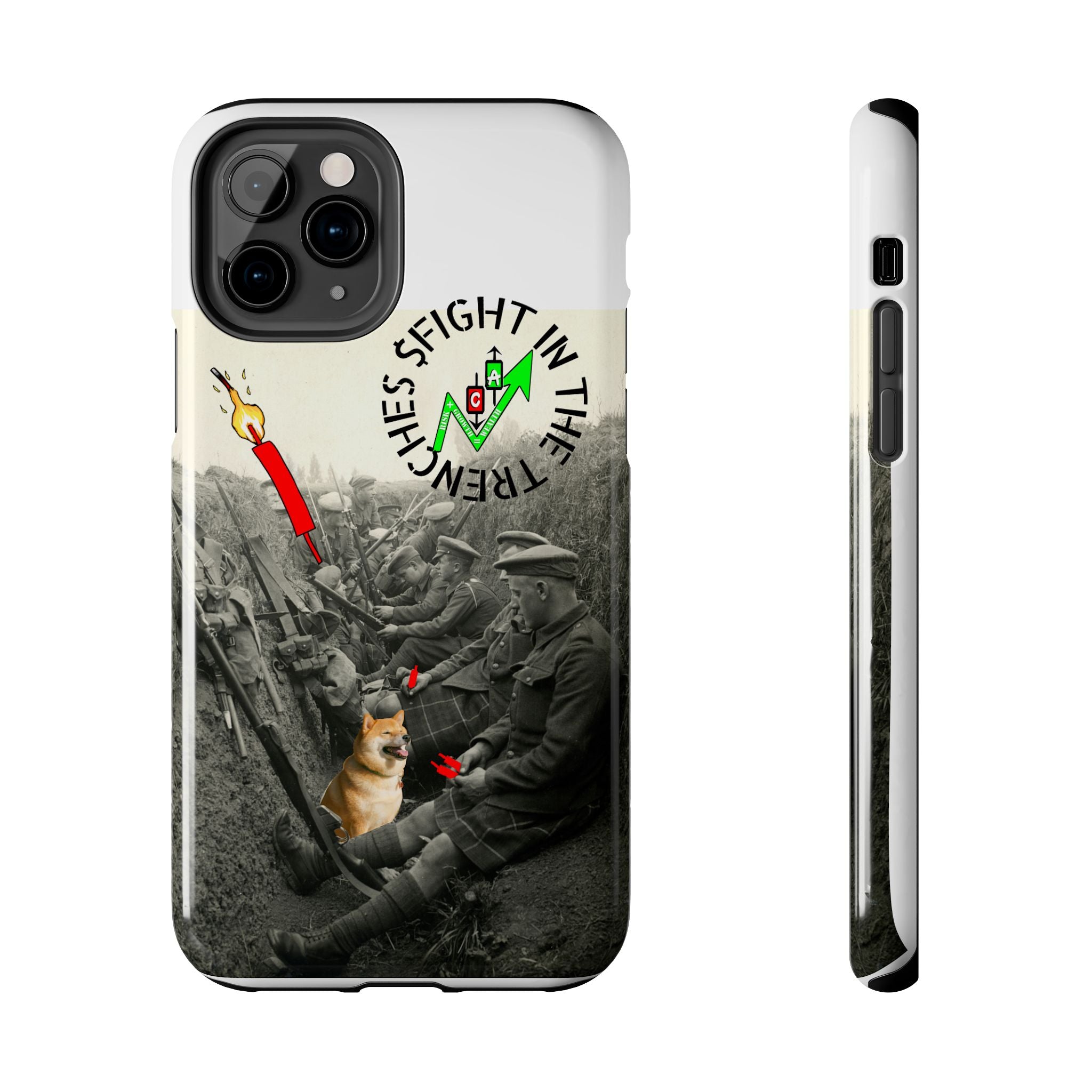 The Trenches Tough Phone Case — Crypt Apparel Trench Dog & Candle Design