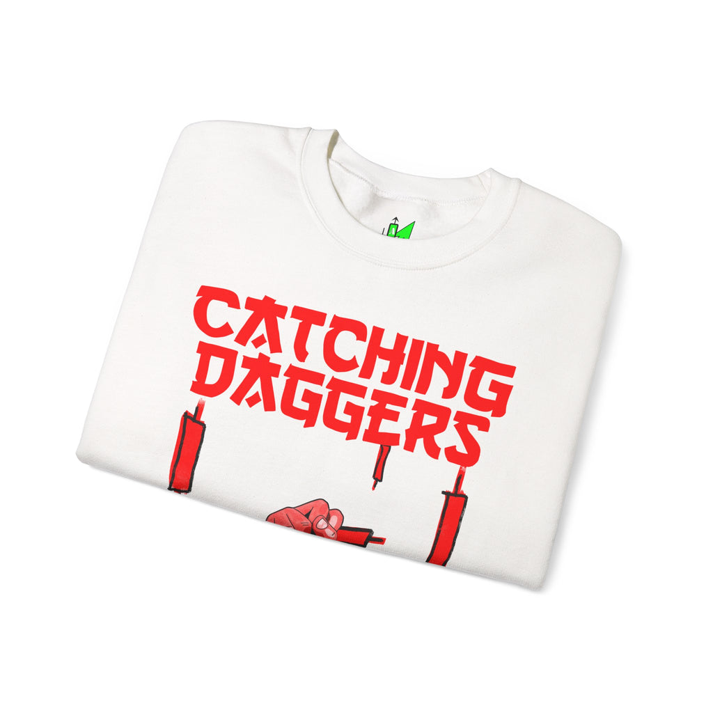 Catching Daggers Crewneck Sweatshirt — Crypt Apparel Graphic Crypto Streetwear