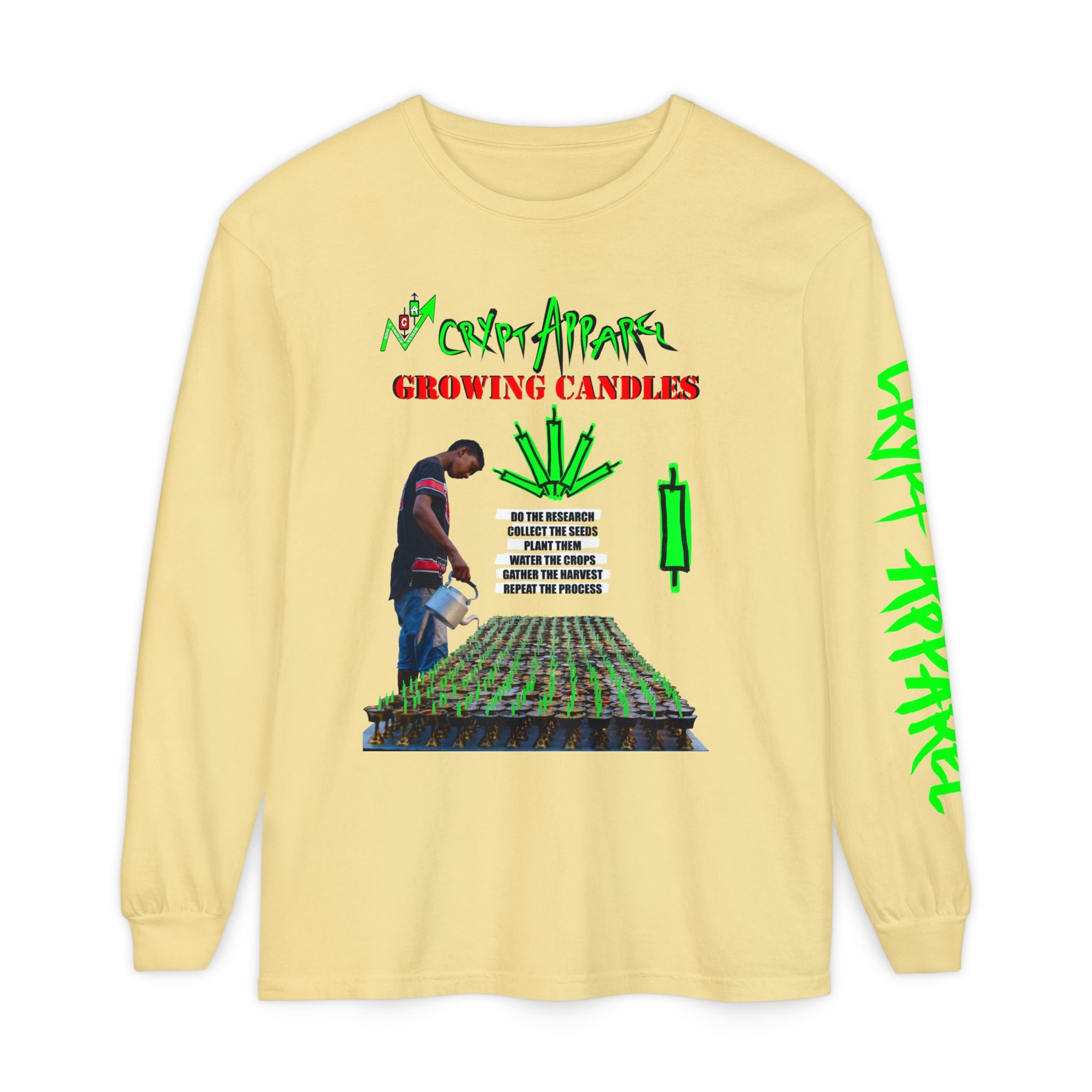 Growing Candles Long Sleeve Tee — "Crypt Apparel" Nurturing Growth