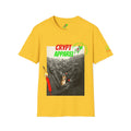 The Trenches Crypto T‑Shirt — 'Crypt Apparel' Graphic Tee with Candlesticks Design