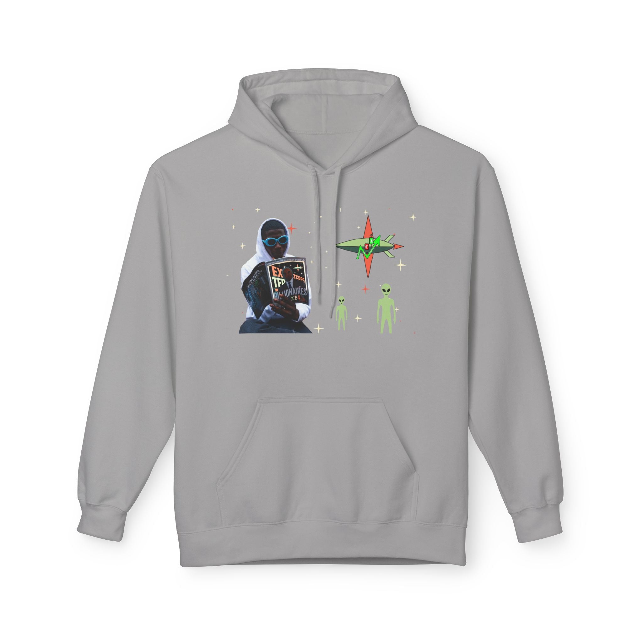 Extra Terrestrial Traders Crypto Hoodie — “Not Alone” Crypt Apparel Retro Sci‑Fi Graphic