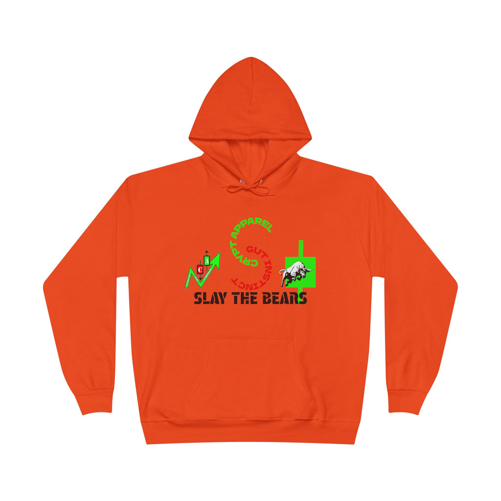 Gut Instinct Bull vs Bear Crypto Hoodie - Dual Sided Slay The Bears Streetwear Pullover