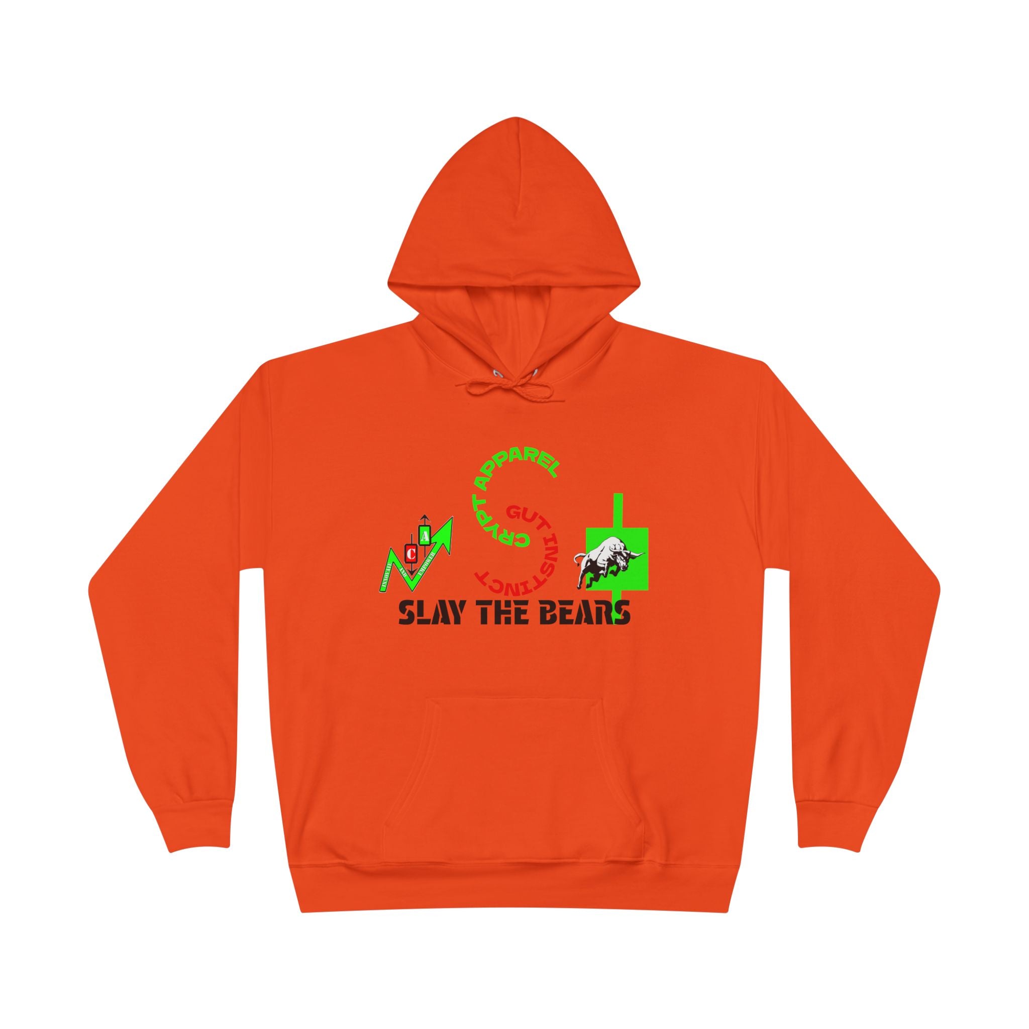 Gut Instinct Bull vs Bear Crypto Hoodie - Dual Sided Slay The Bears Streetwear Pullover