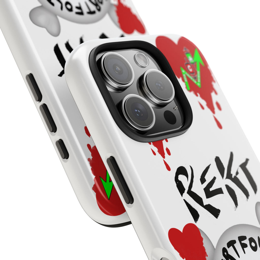 Rekt Portfolio Tough Phone Case — Skull & Dripping Heart Protective Cover