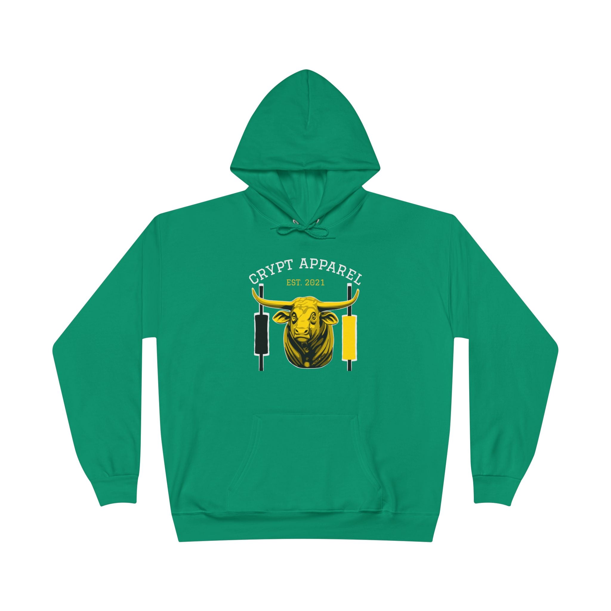 Golden Cross Bull Market Hoodie — 'Crypt Apparel' Crypto Trading Graphic Pullover