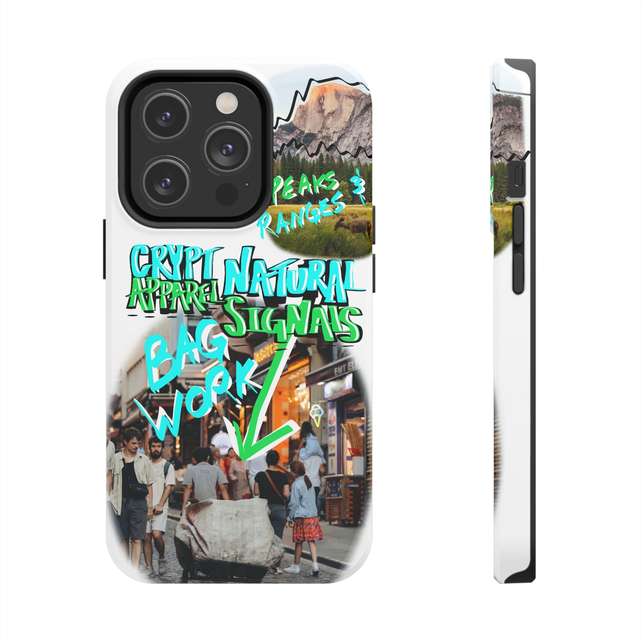 Natural Signals Tough Phone Case — Crypt Apparel Street Collage Design