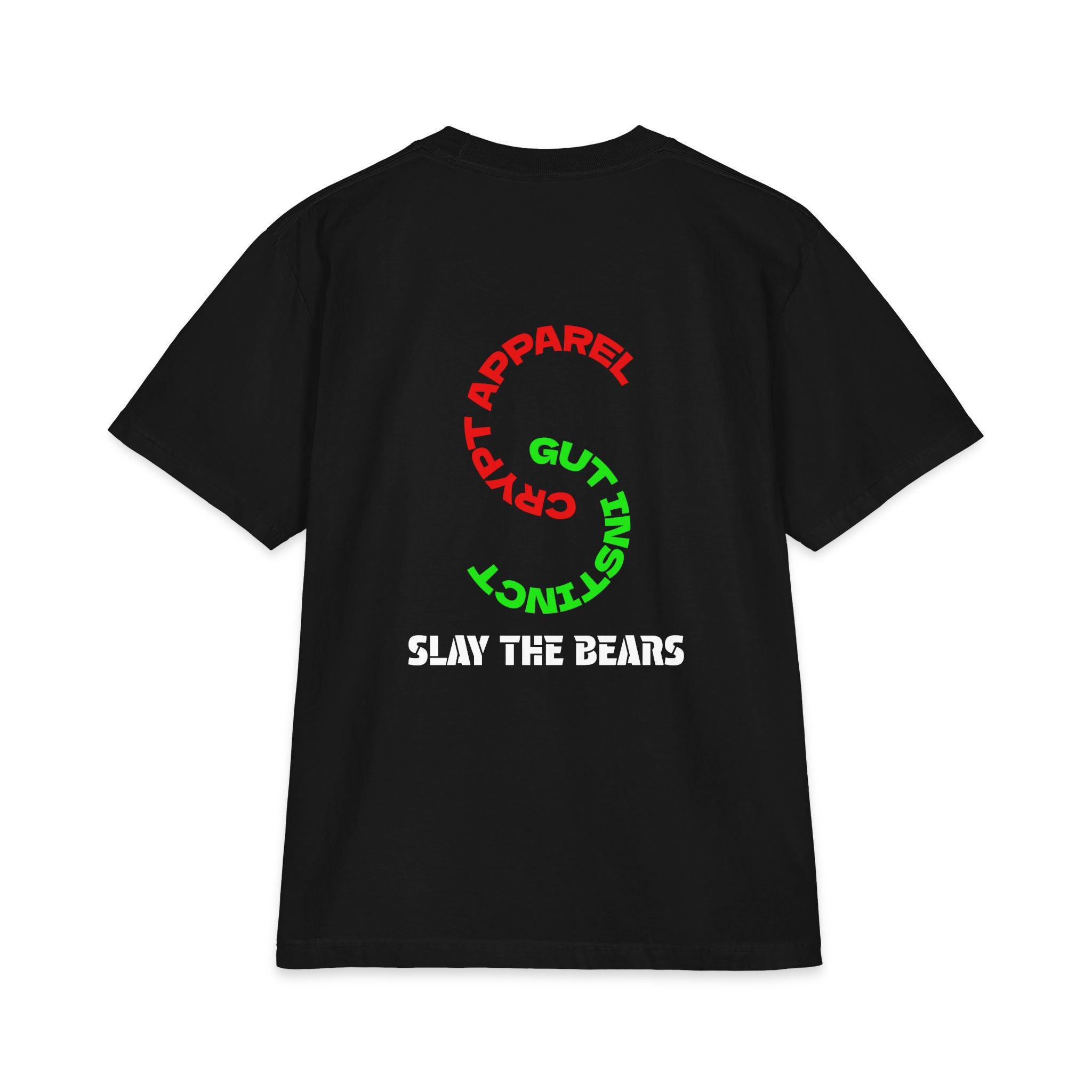 Gut Instinct Bull vs Bear Graphic Tee – Crypt Apparel "Slay the Bears" Stock Market Shirt