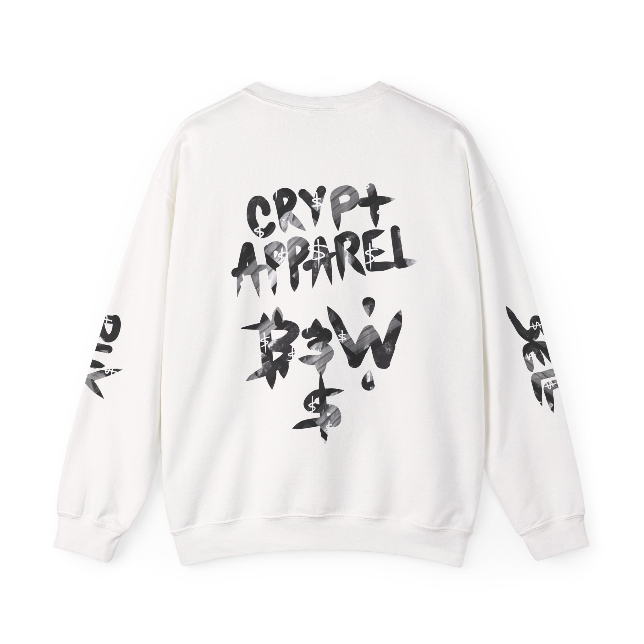 Black & White Street Collage Crypto Crewneck Sweatshirt | Graphic Urban Art