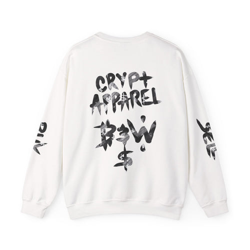 Black & White Street Collage Crypto Crewneck Sweatshirt | Graphic Urban Art