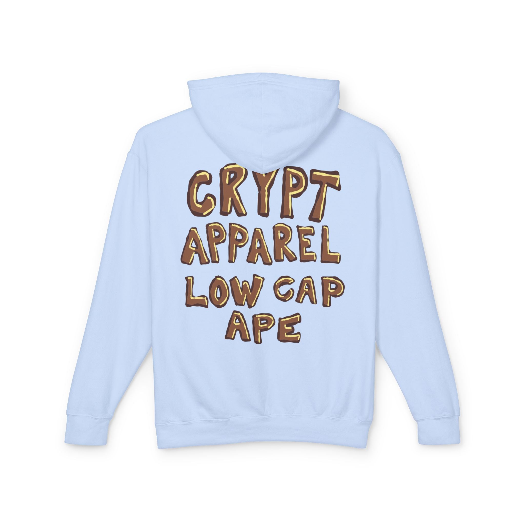 Low Cap Ape Meme Coin Hoodie — Crypt Apparel Cryptocurrency Graphic Pullover