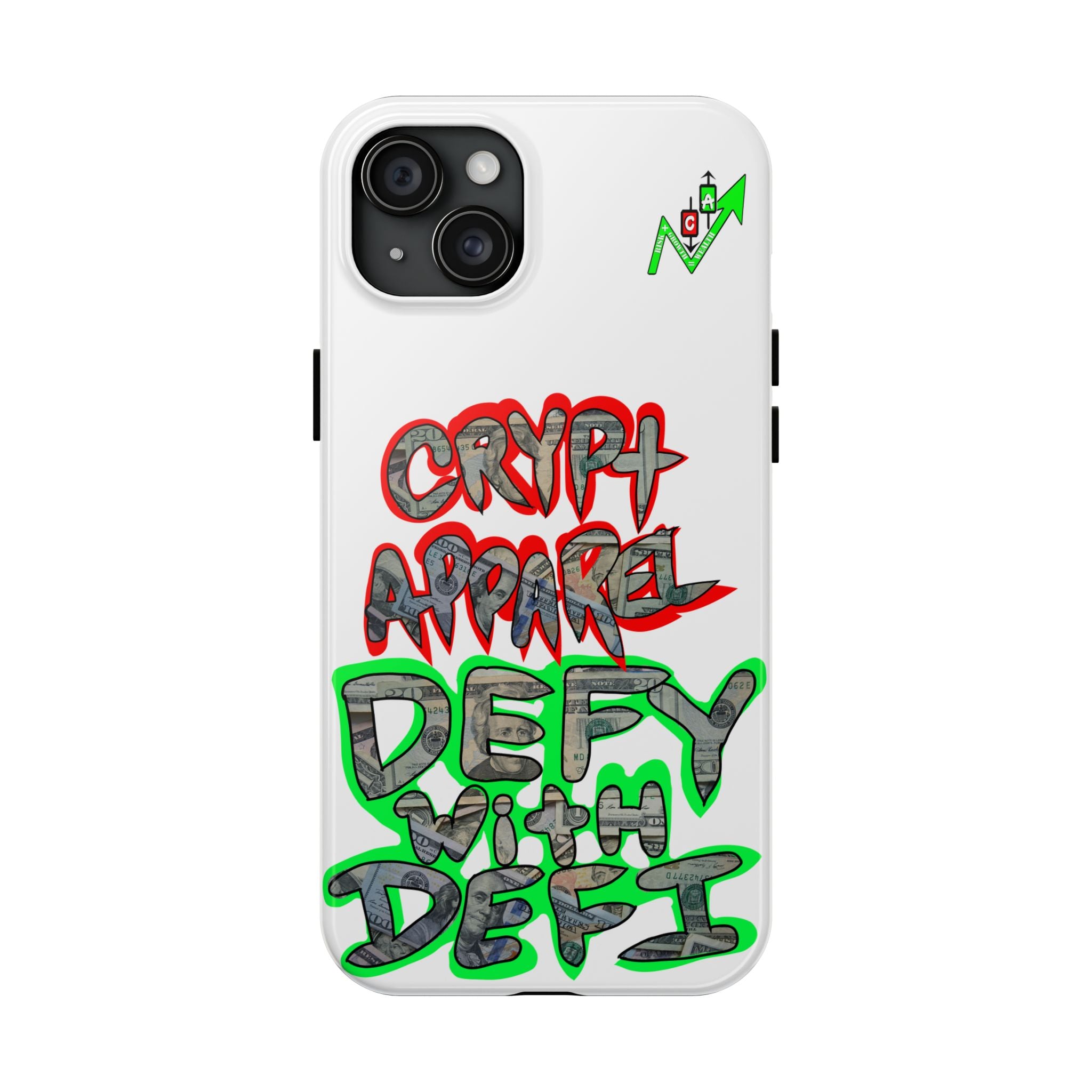 DEFY with DEFI Tough Phone Case — "Crypt Apparel: "Money" Graffiti Crypto Design