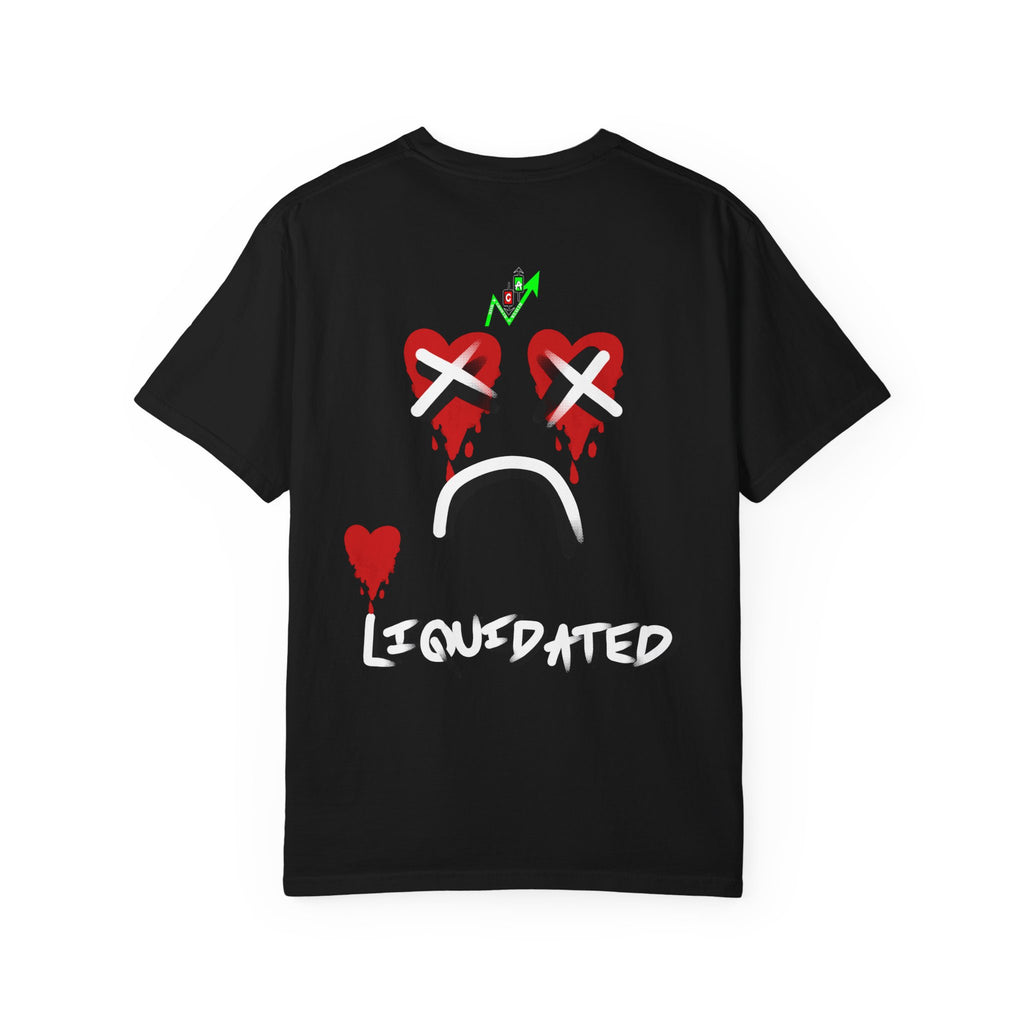 Crypto Rekt Portfolio Skull T-shirt | Crypt Apparel Bleeding Hearts Graphic Tee