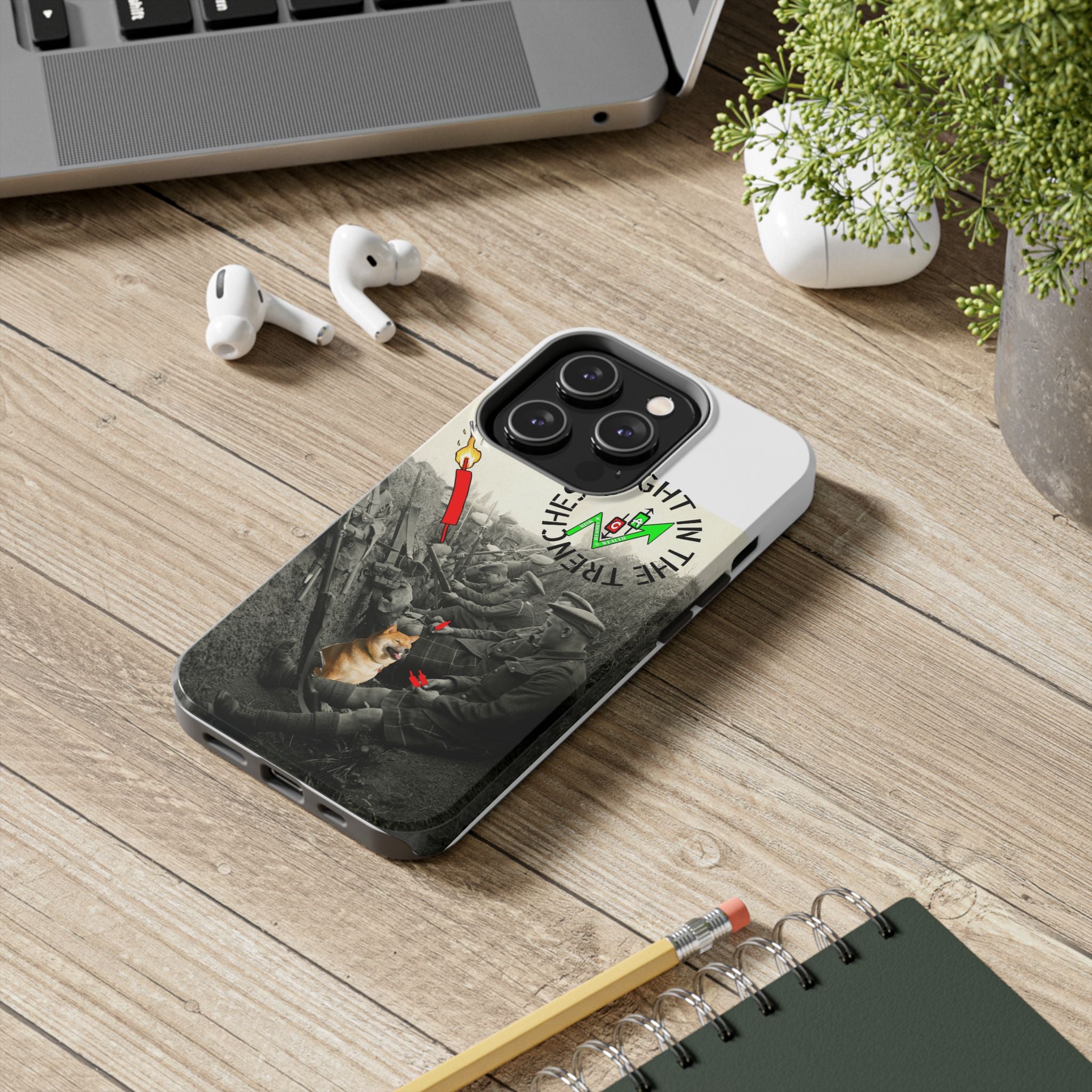 The Trenches Tough Phone Case — Crypt Apparel Trench Dog & Candle Design
