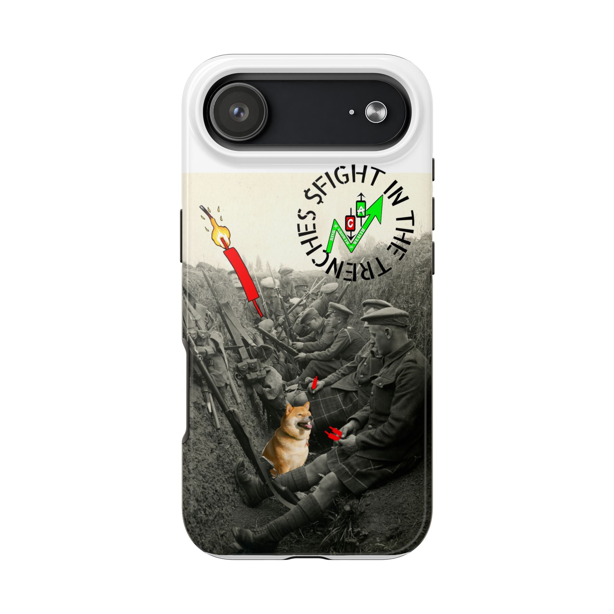 The Trenches Tough Phone Case — Crypt Apparel Trench Dog & Candle Design