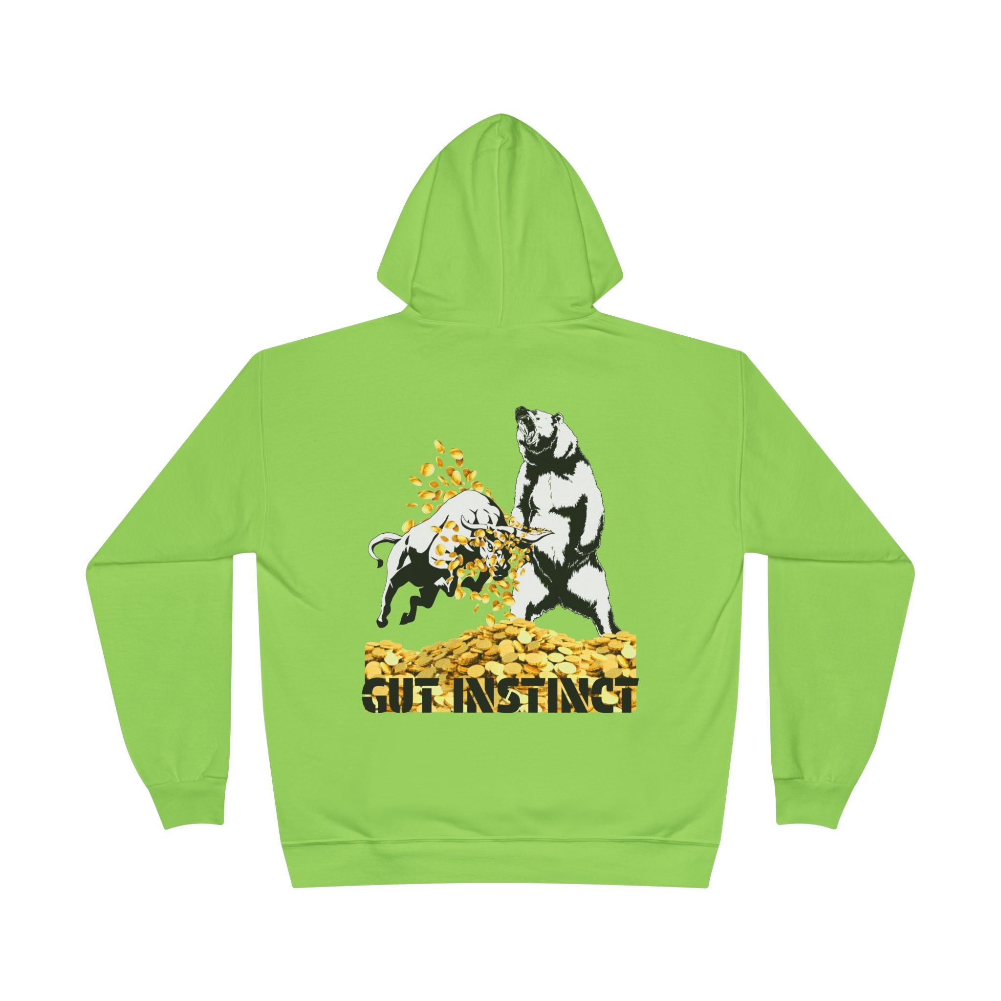 Gut Instinct Bull vs Bear Crypto Hoodie - Dual Sided Slay The Bears Streetwear Pullover