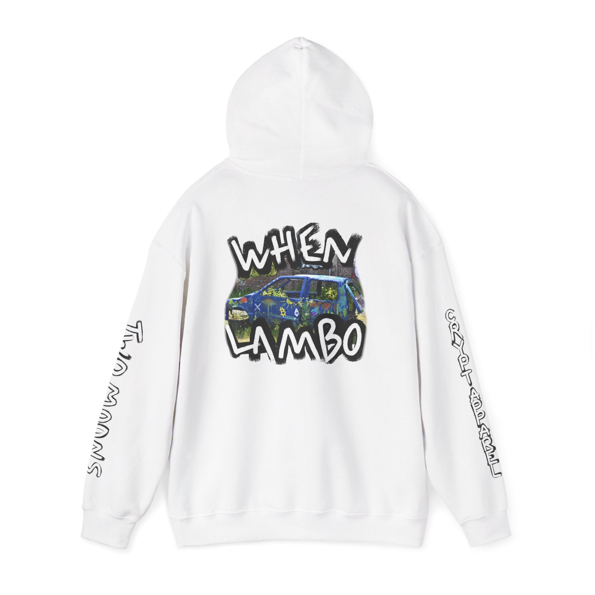 When Lambo Crypto Hoodie | Crypt Apparel Bitcoin Inspired Graffiti Design