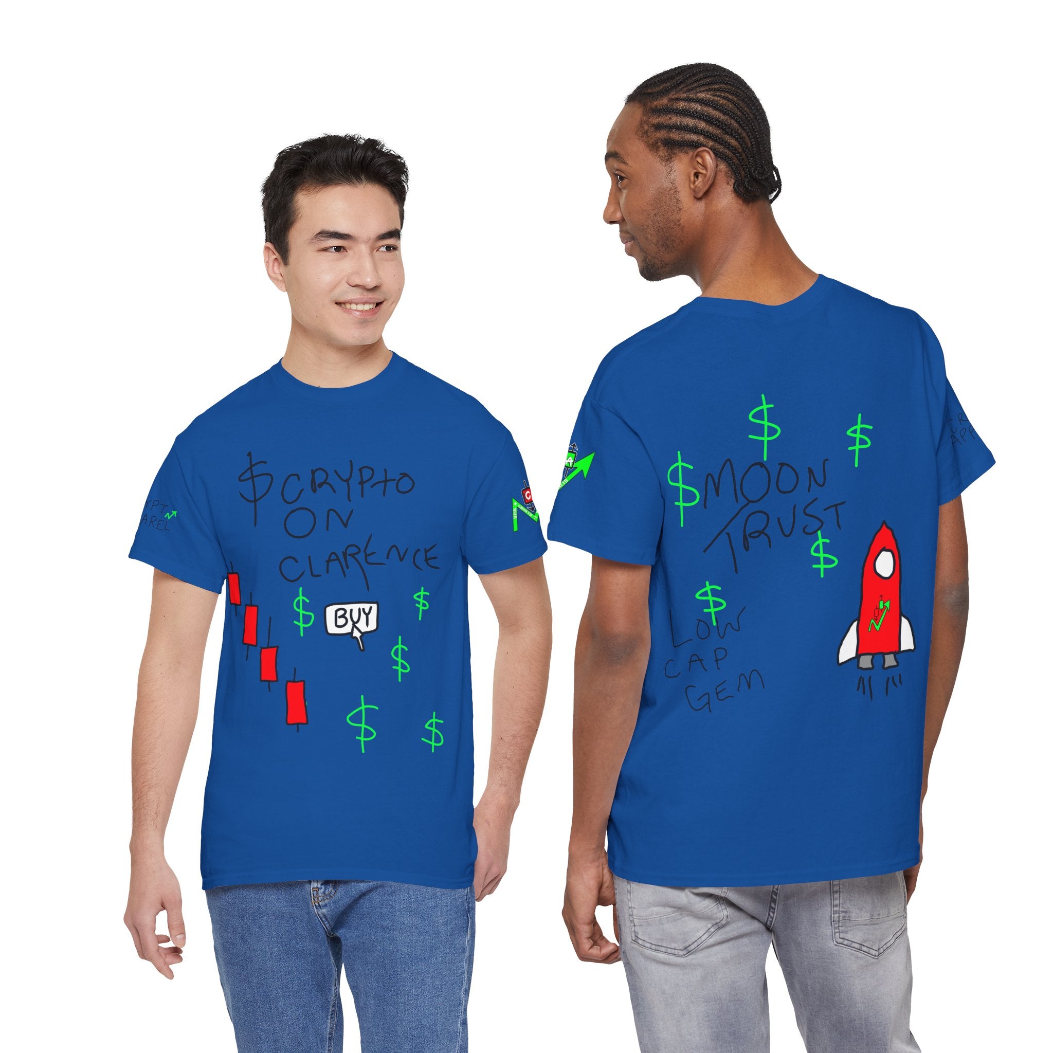 Crypto on Clarence Tee — "Crypt Apparel" / "crypto illiterate" Graphic Shirt