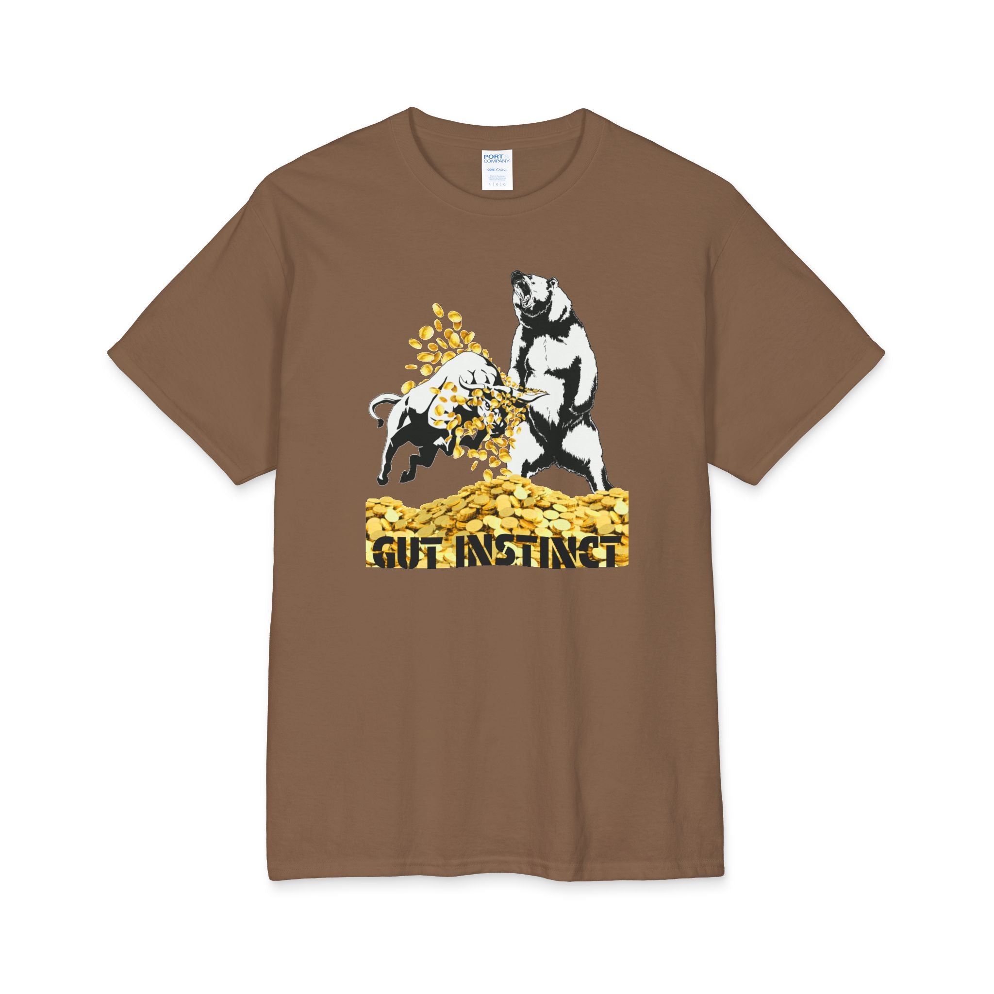 Gut Instinct Bulls Vs Bears Market Tee — Crypt Apparel Graphic Money Pile Design