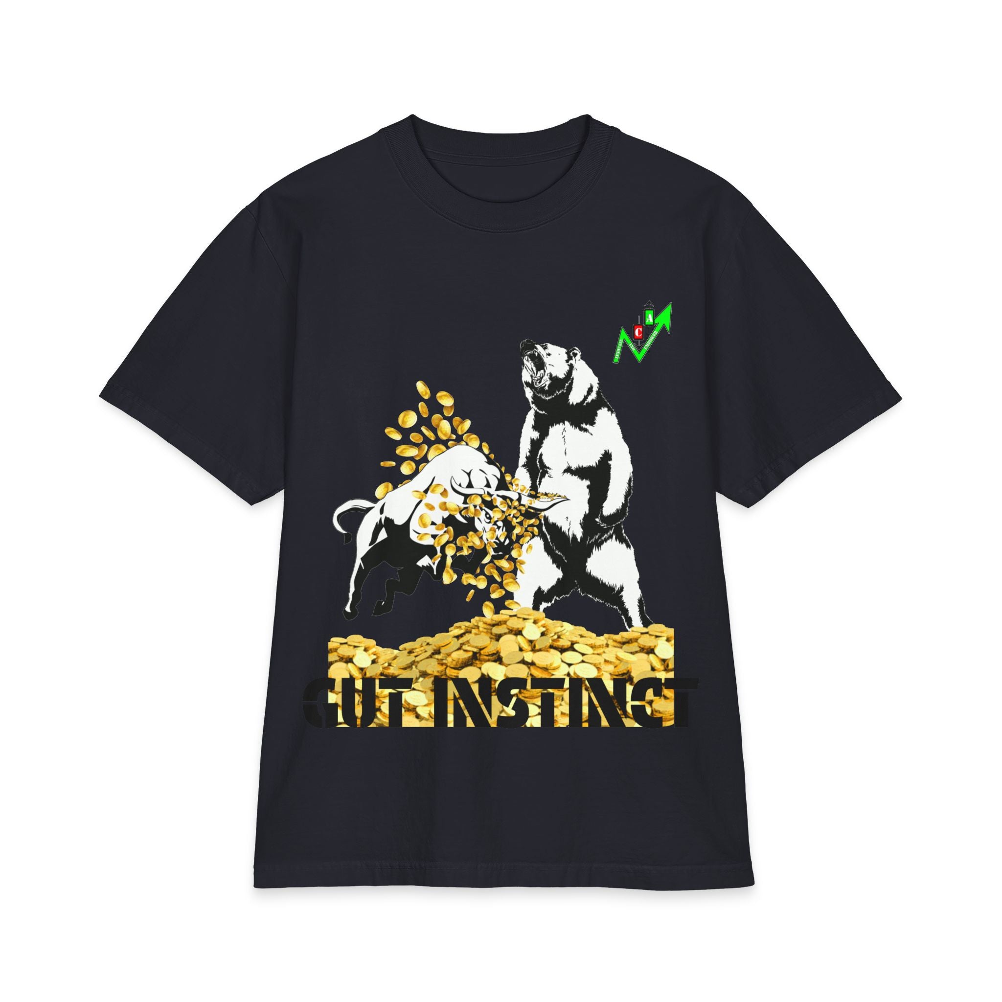 Gut Instinct Bull vs Bear Graphic Tee – Crypt Apparel "Slay the Bears" Stock Market Shirt