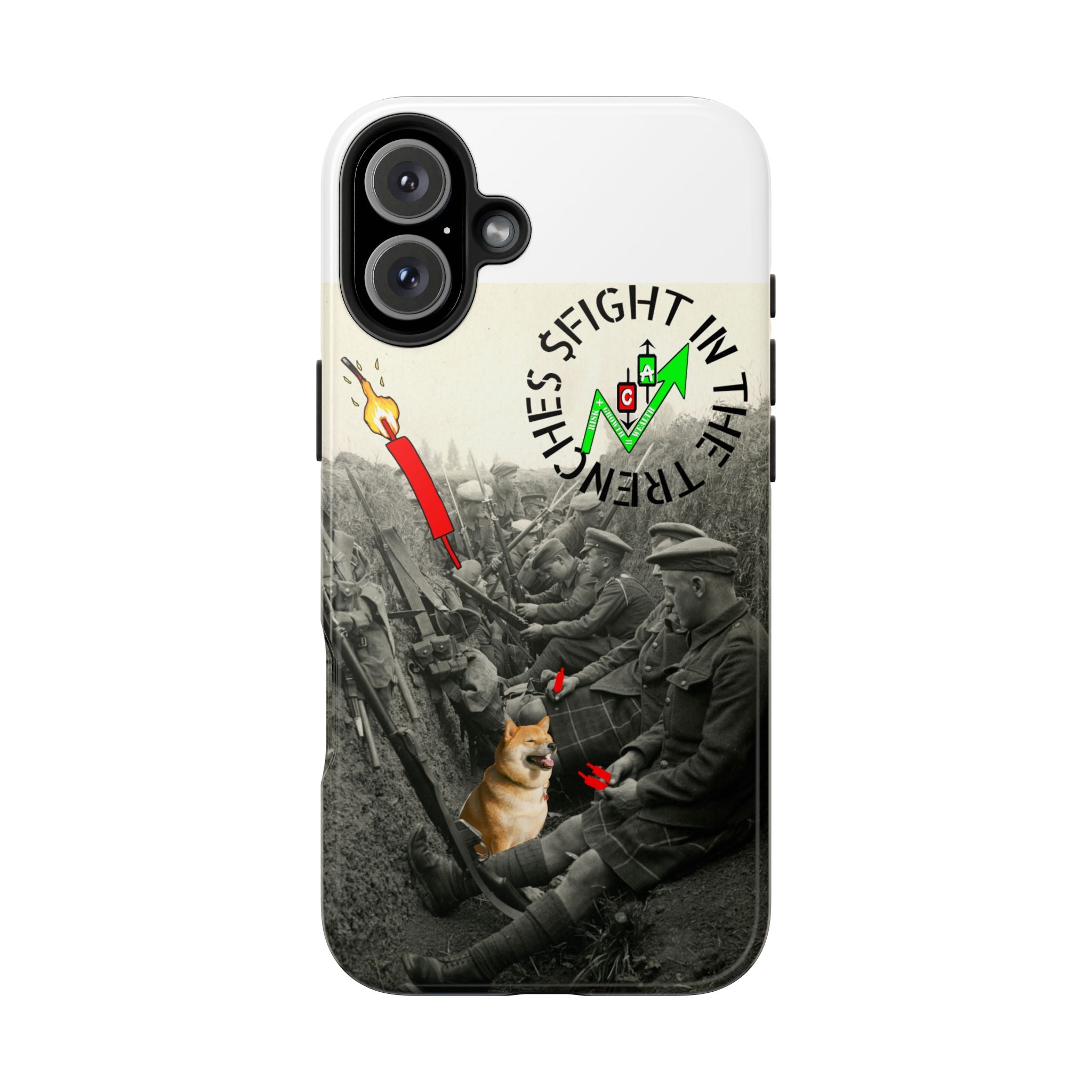 The Trenches Tough Phone Case — Crypt Apparel Trench Dog & Candle Design
