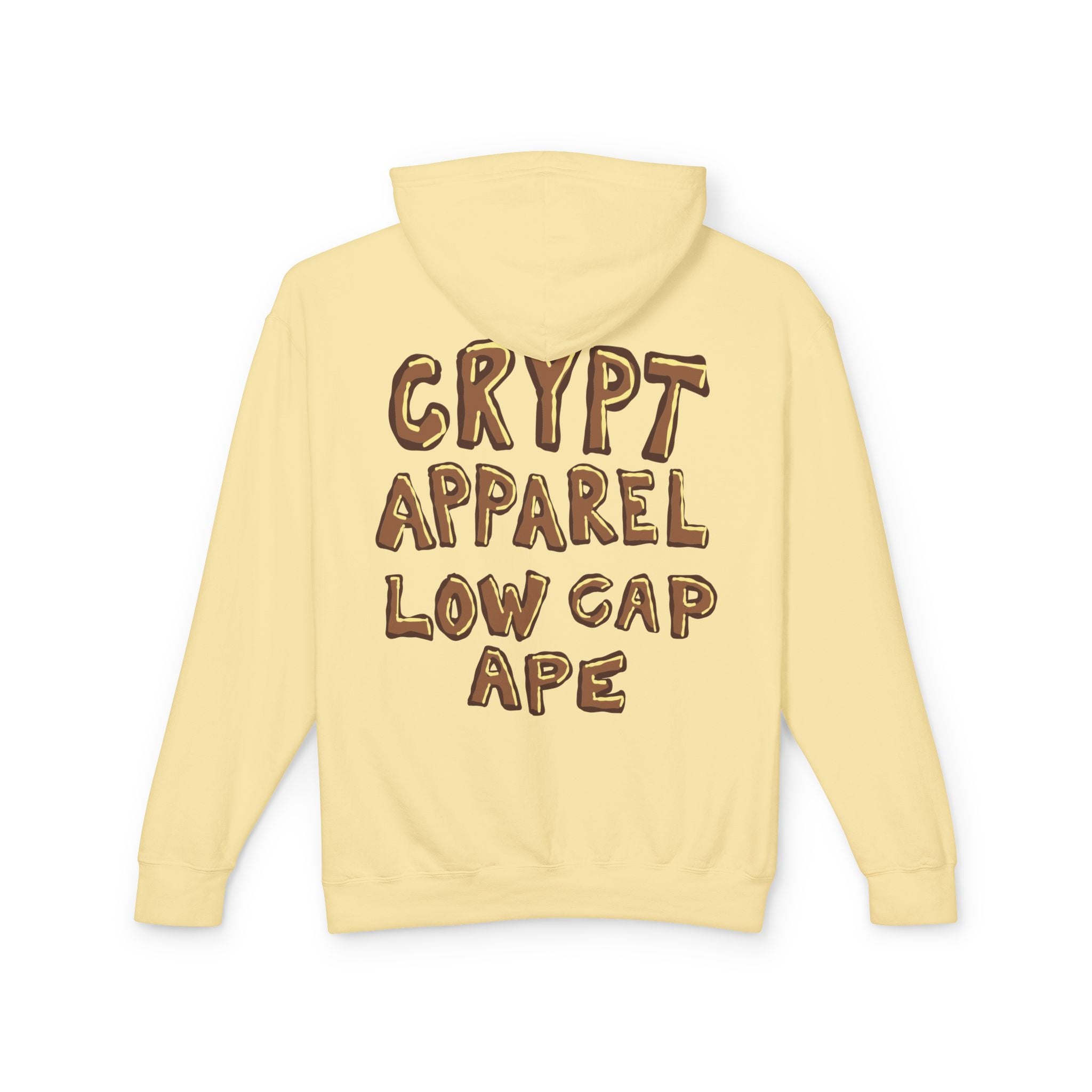 Low Cap Ape Meme Coin Hoodie — Crypt Apparel Cryptocurrency Graphic Pullover
