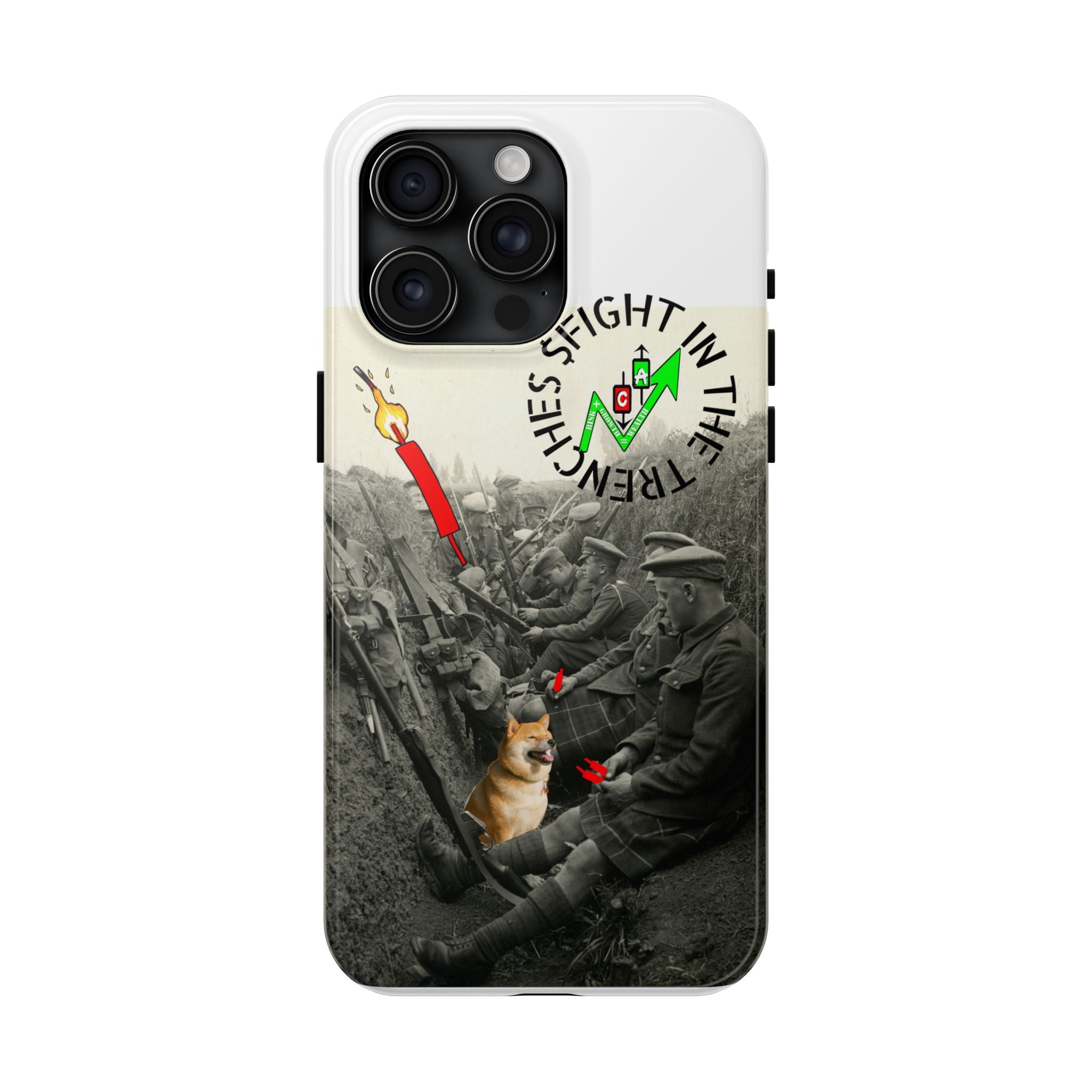 The Trenches Tough Phone Case — Crypt Apparel Trench Dog & Candle Design
