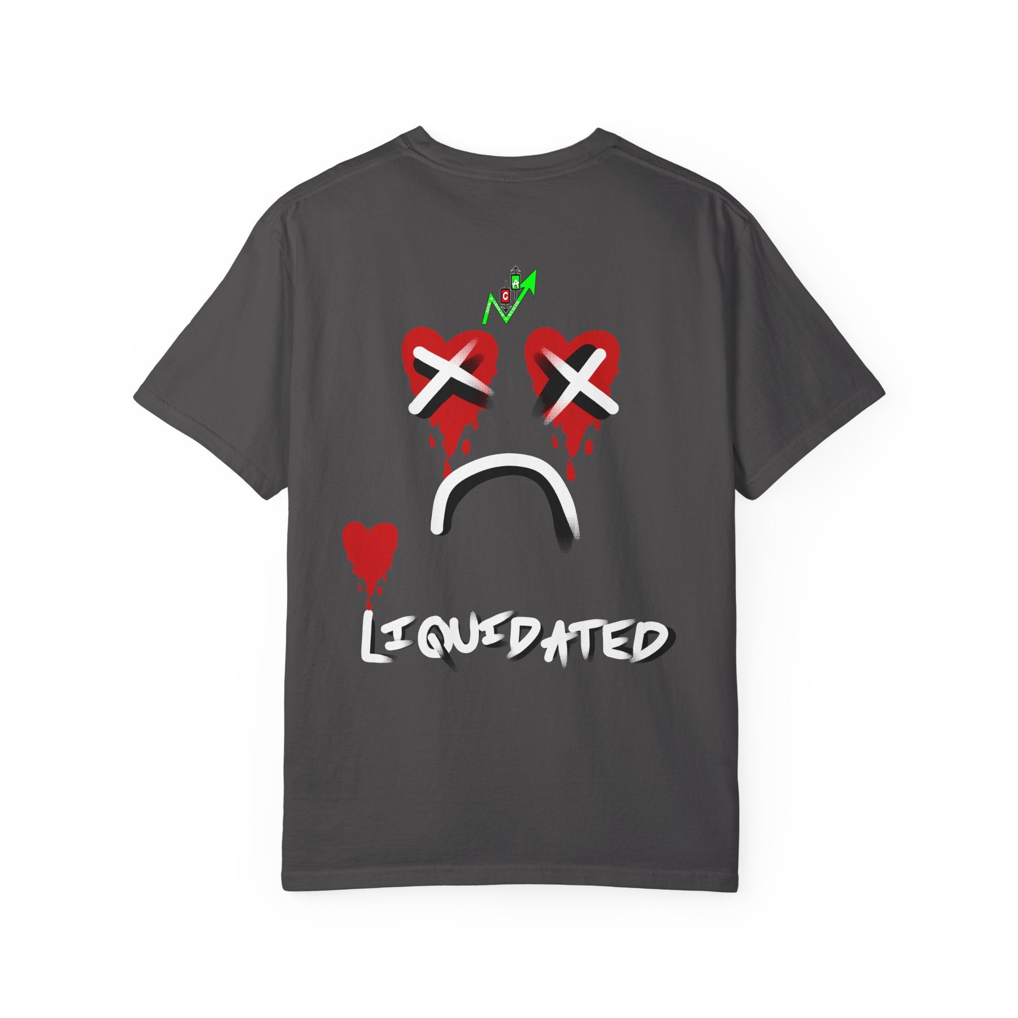 Crypto Rekt Portfolio Skull T-shirt | Crypt Apparel Bleeding Hearts Graphic Tee