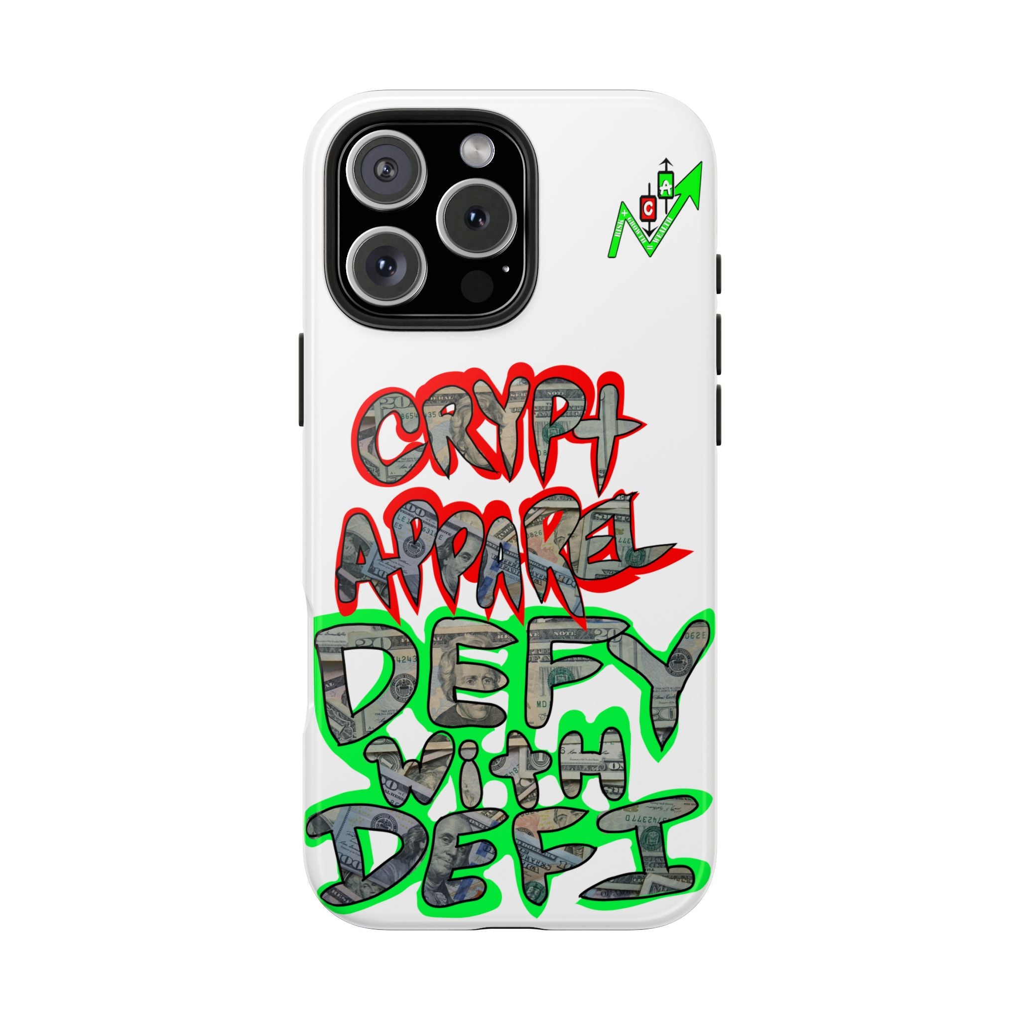 DEFY with DEFI Tough Phone Case — "Crypt Apparel: "Money" Graffiti Crypto Design