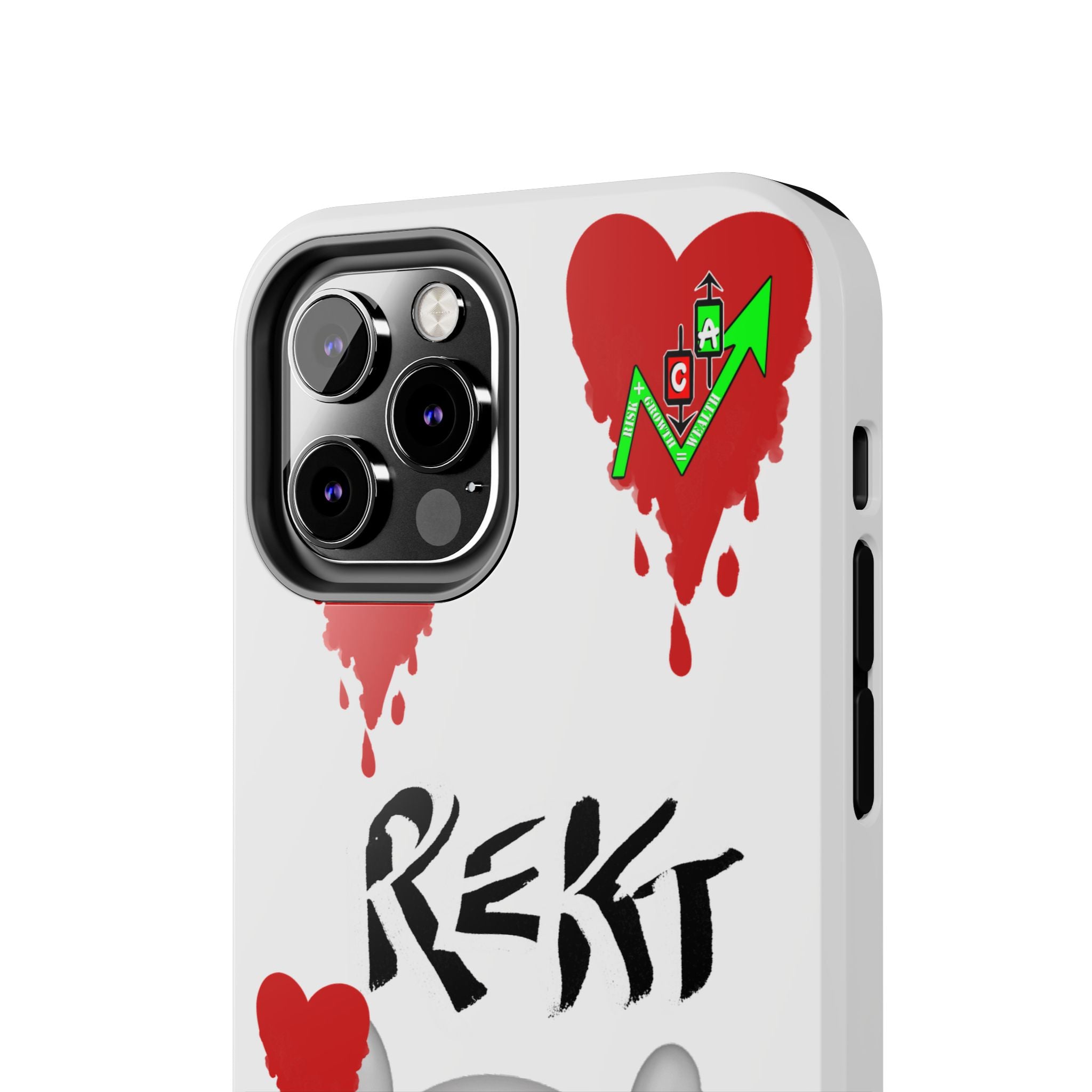 Rekt Portfolio Tough Phone Case — Skull & Dripping Heart Protective Cover