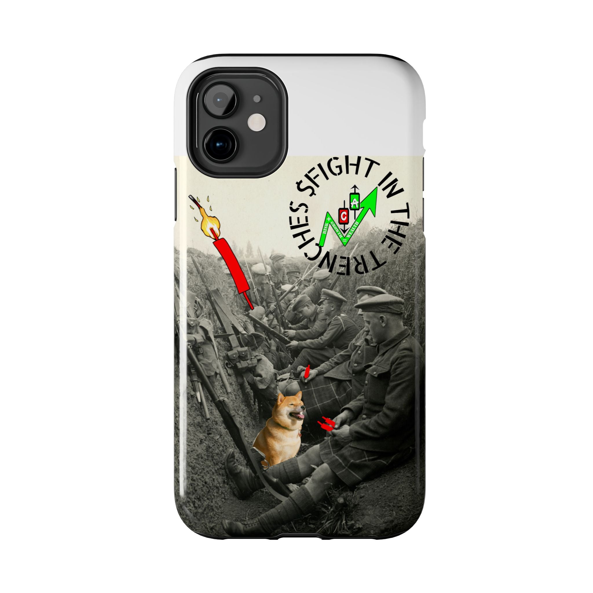The Trenches Tough Phone Case — Crypt Apparel Trench Dog & Candle Design